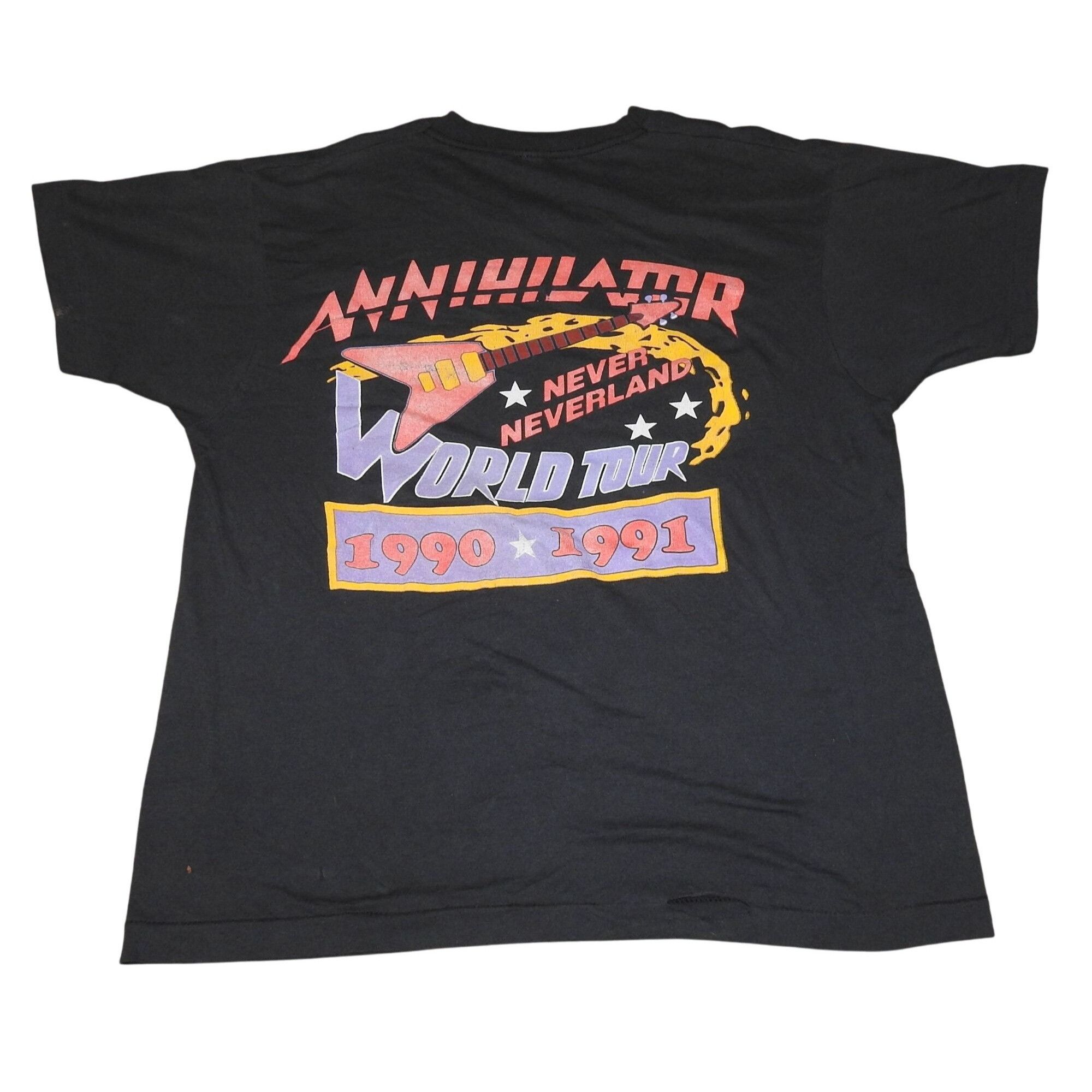 Other Vintage 1990 1991 Annihilator Never Neverland World Tour T-S Size US L / EU 52-54 / 3 - 4 Thumbnail