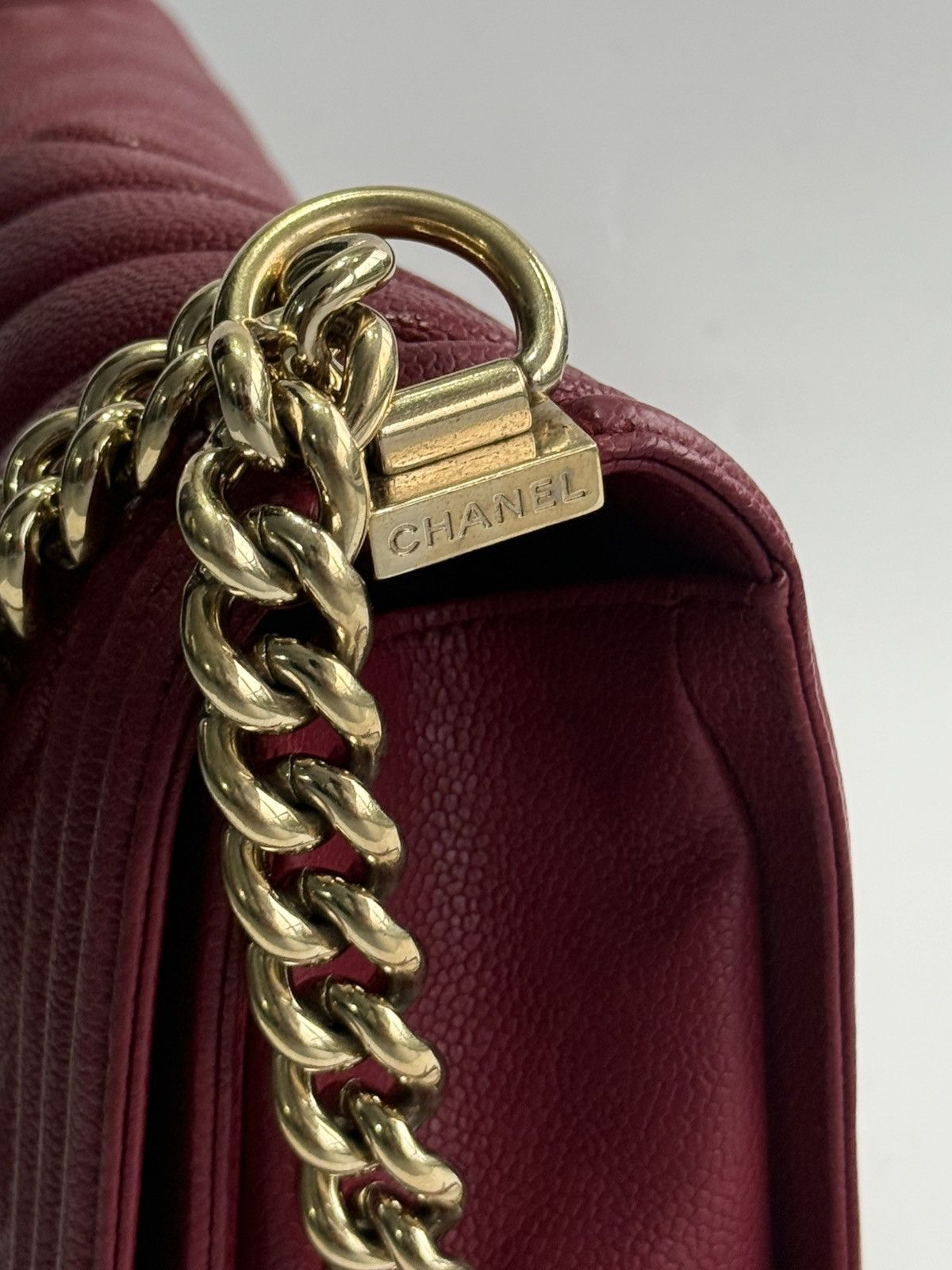 Chanel Chanel - Chevron LeBoy Maroon GHW Bag Size ONE SIZE - 7 Thumbnail