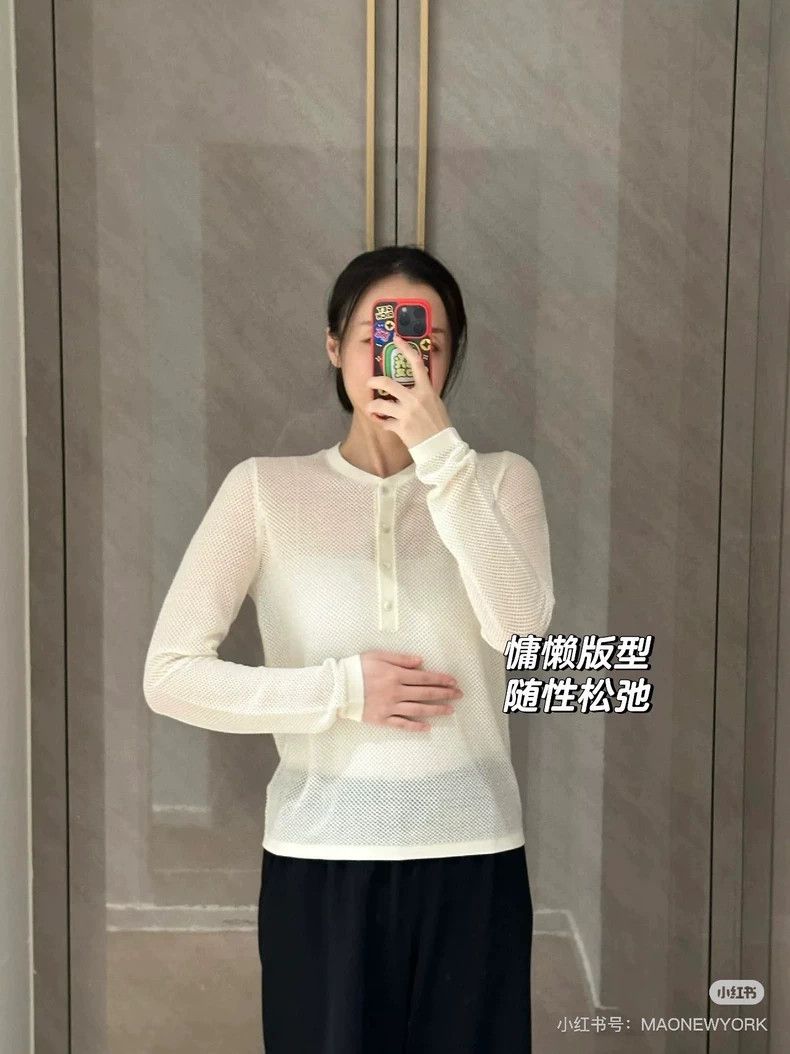 Loro Piana LORO PIANA White alpaca micro-embossed round neck base shi Size XS / US 0-2 / IT 36-38 - 9 Thumbnail