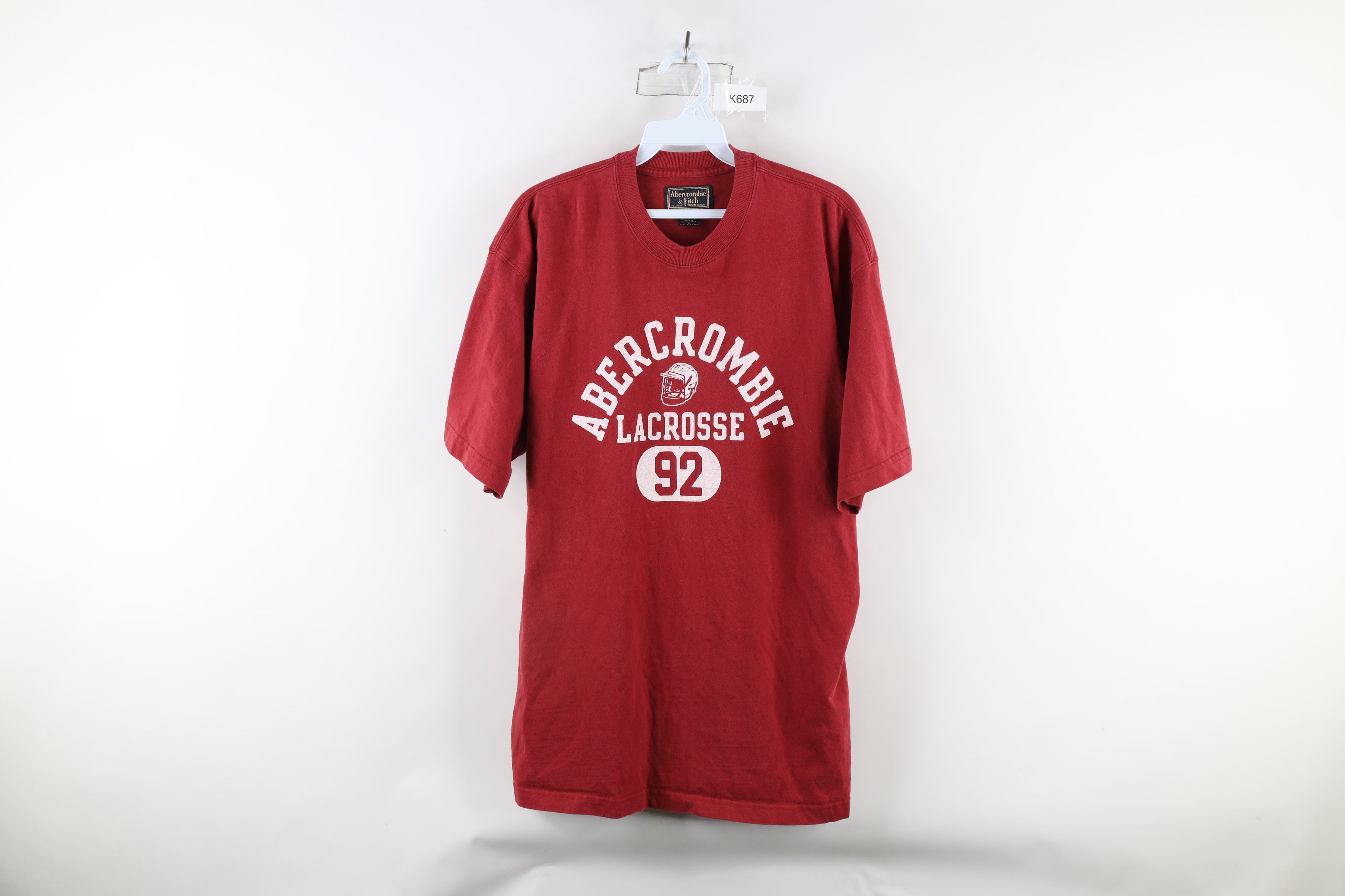 Abercrombie & Fitch × Vintage Vintage 90s Abercrombie & Fitch Out Lacrosse T-Shirt Red Size US M / EU 48-50 / 2 - 1 Thumbnail