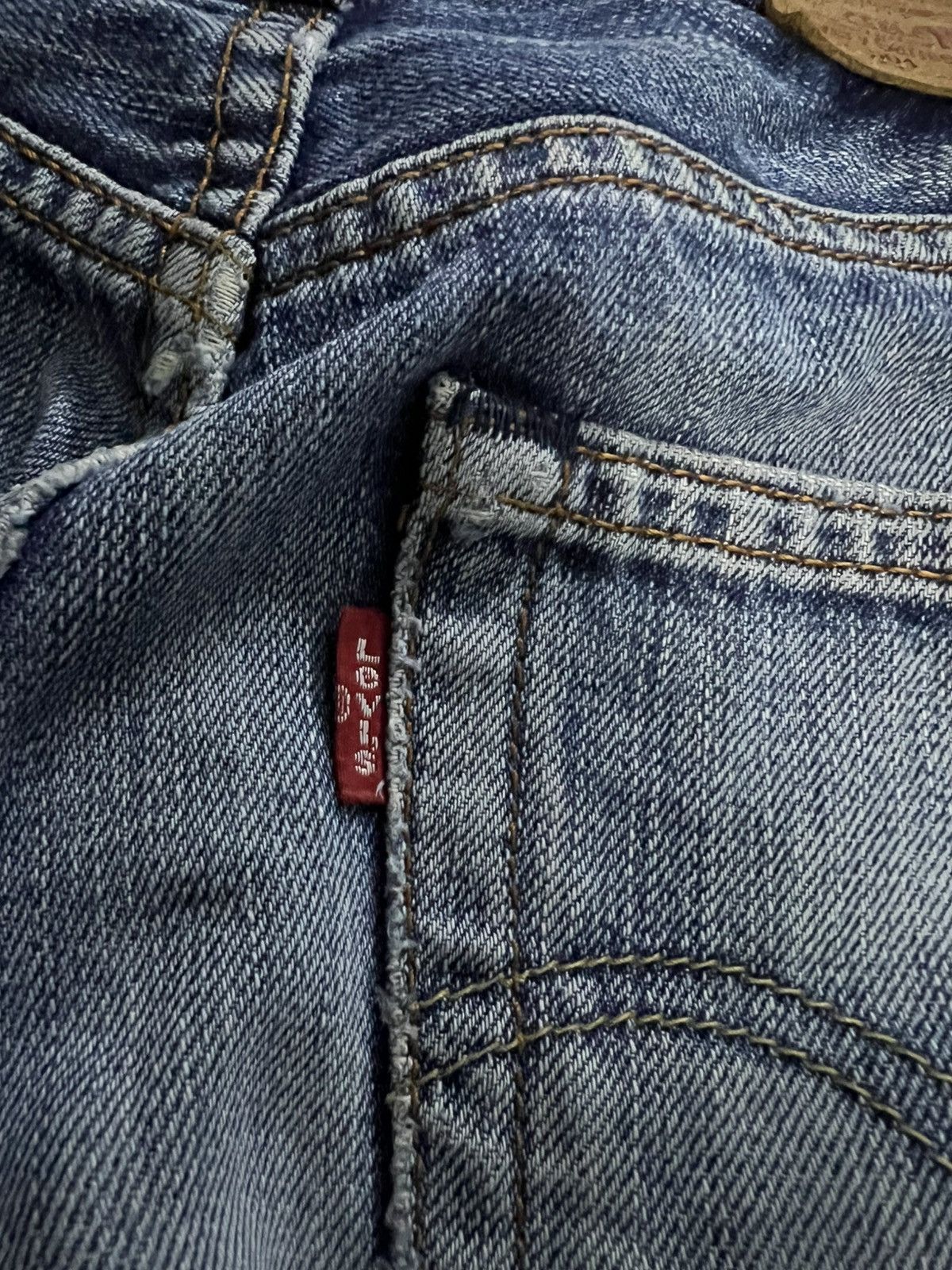 Levi's × Levi's Vintage Clothing 💥Baggy💥Vintage Levis 504 Light Wash Distress Jean Size US 27 - 17 Thumbnail