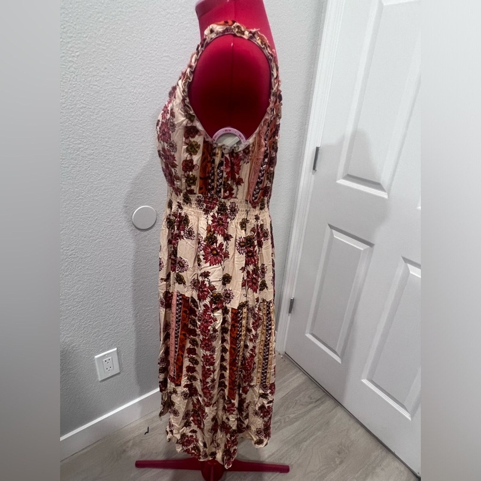 Anthropologie LAPIS Anthropology Floral Orange Cream Summer Sun Boho Size L / US 10 / IT 46 - 16 Thumbnail
