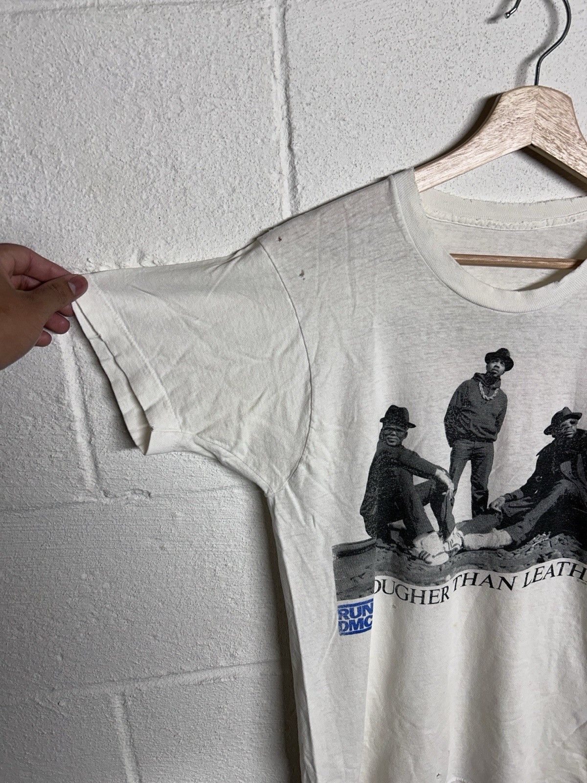 RUN DMC Vintage 1988 Run DMC Tougher Than Leather Distressed Rap Tee Size US S / EU 44-46 / 1 - 2 Thumbnail