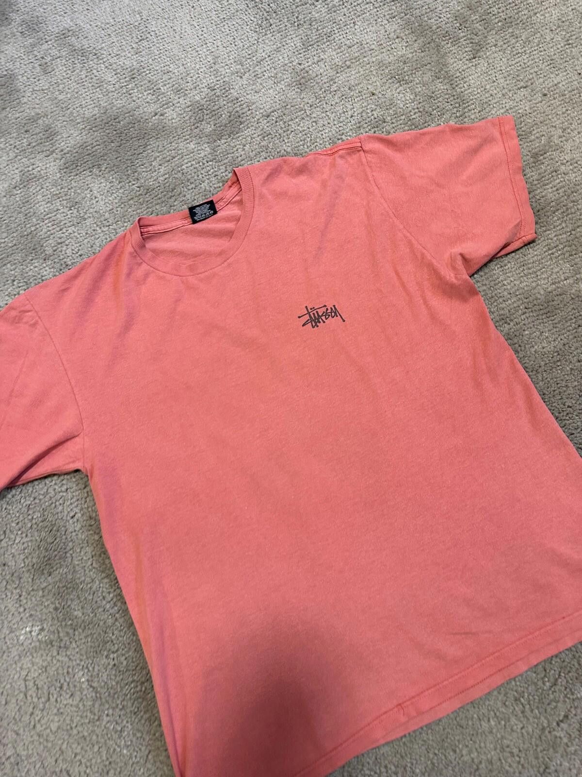 Stussy Stussy Pink Big Logo T-Shirt Sz L Size US L / EU 52-54 / 3 - 4 Thumbnail