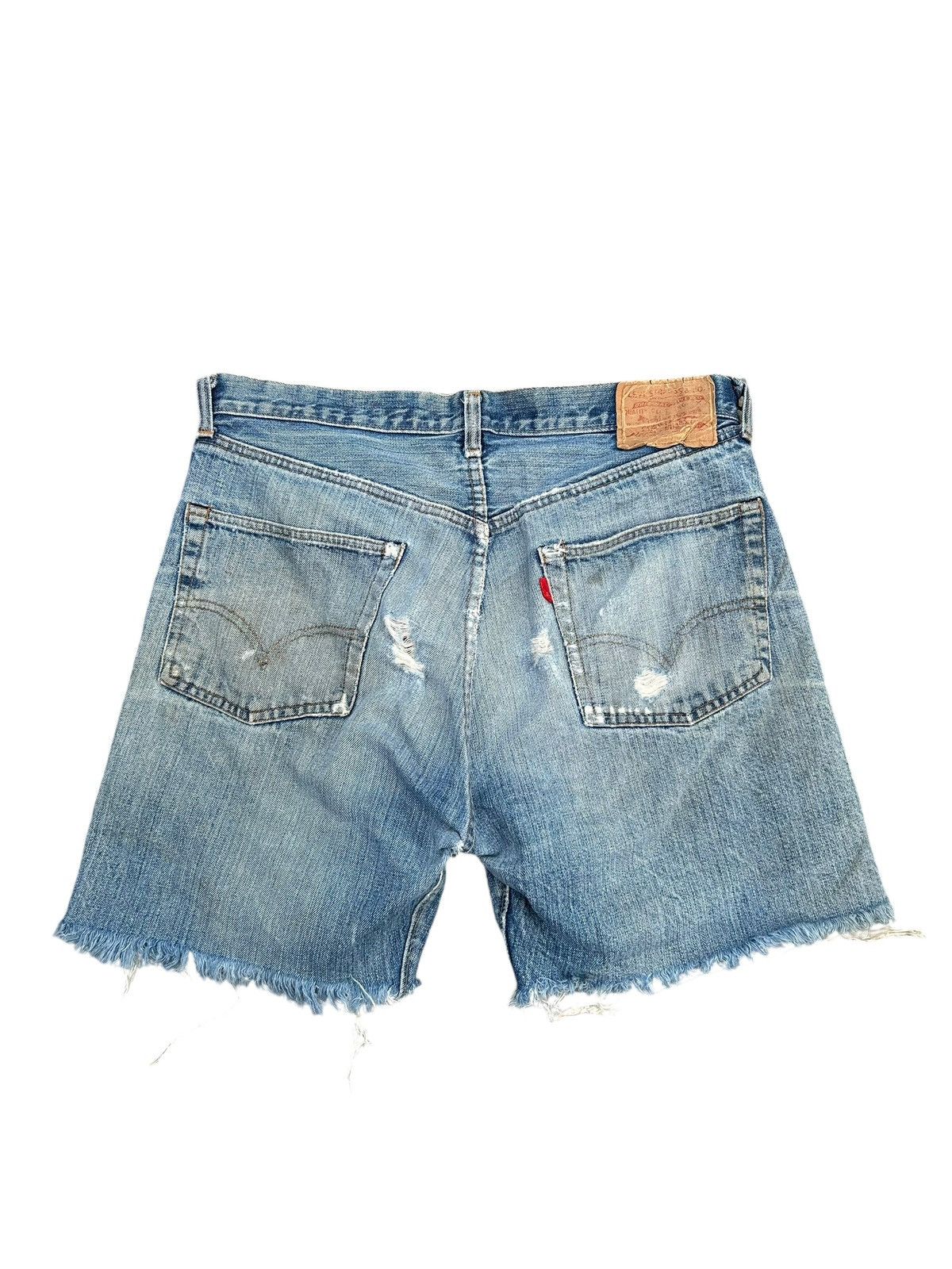 Levi's Thrashed 70s-80s Vintage Levis 6 Selvedge Short Denim jeans Size US 33 - 8 Thumbnail
