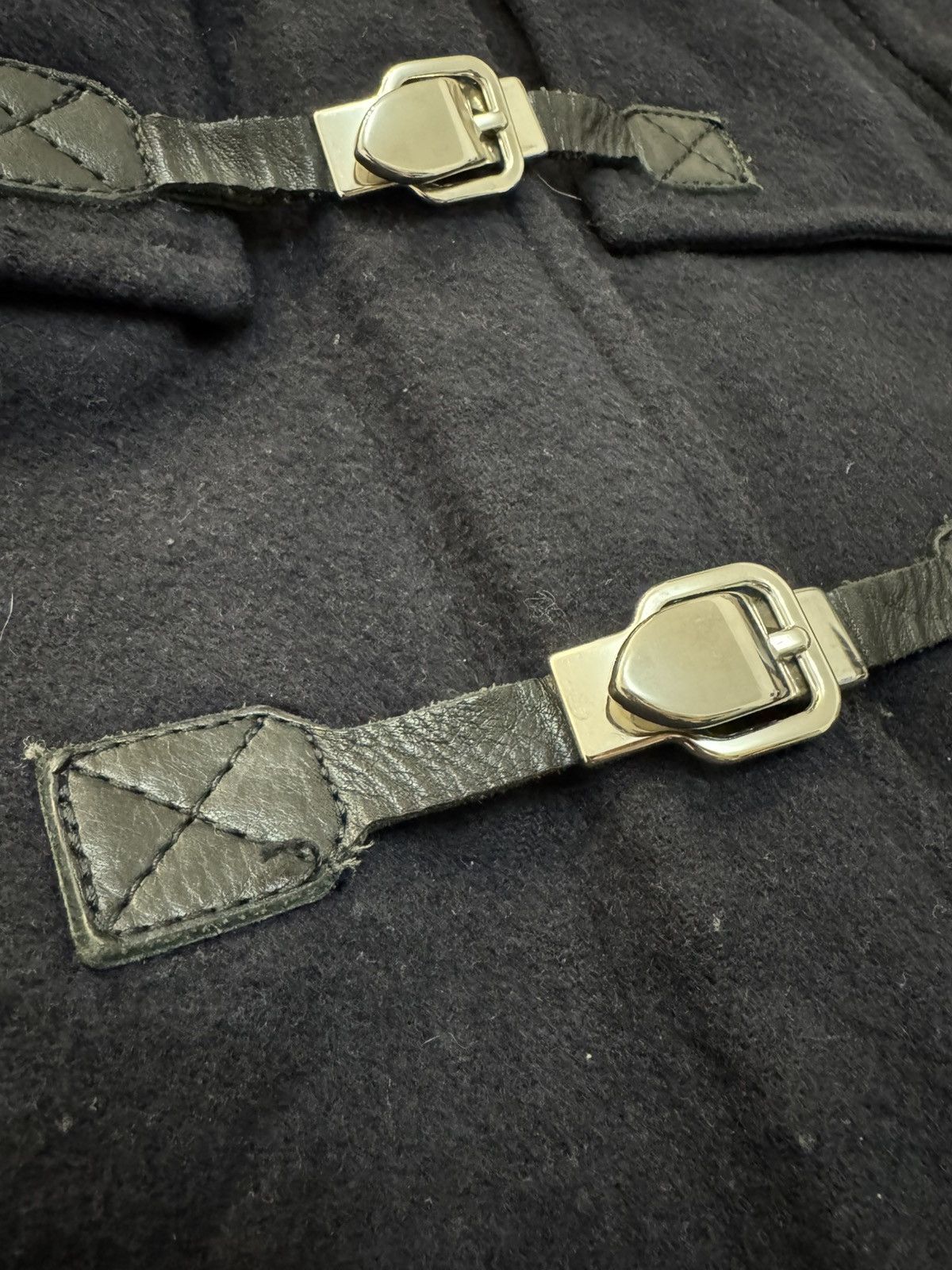 Jigsaw Jigsaw Wool Duffle Coat Jacket Leather Navy size 10 S Size M / US 6-8 / IT 42-44 - 7 Thumbnail