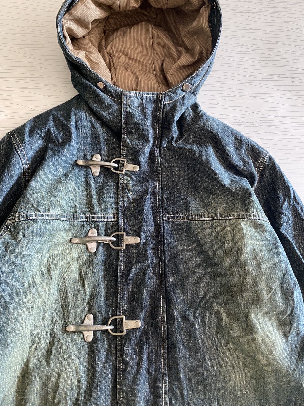 Japanese Brand Wash Denim Blues Parka Jacket in Mid Blue Kapital Style Size US M / EU 48-50 / 2 - 4 Thumbnail