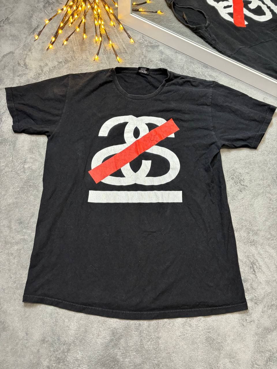 Pre-owned Stussy X Vintage Y2k Stussy Spell Out Logo T-shirt Tee Skate New York In Black