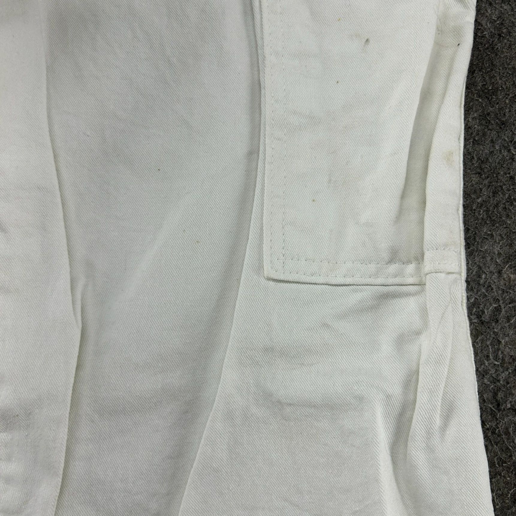 VINTAGE Dickies Pants Mens 30x32 White Carpenter Painters Canvas Cotton Workwear Thrash
