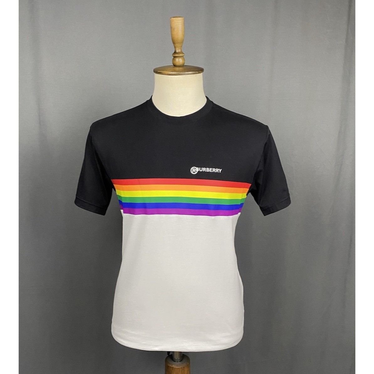 Burberry Burberry Rainbow Striped Crewneck Men's White Oversized T-Sh Size US XS / EU 42 / 0 - 1 Thumbnail