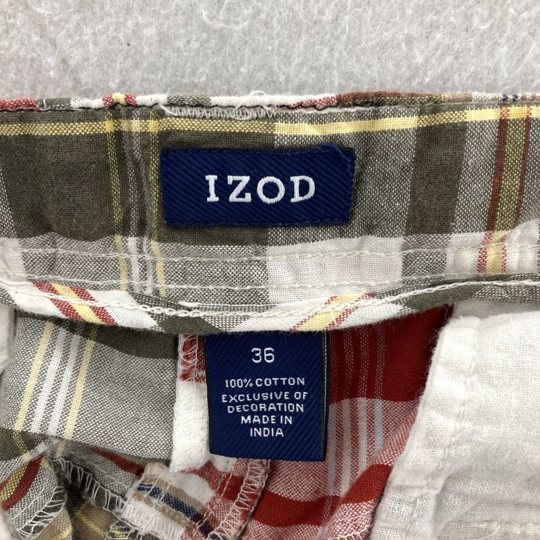 Izod IZOD Mens Shorts 36 Patchwork Plaid 36 X 9 Casual Cotton Multicolor Outdoor Mens Size US 36 / EU 52 - 7 Thumbnail