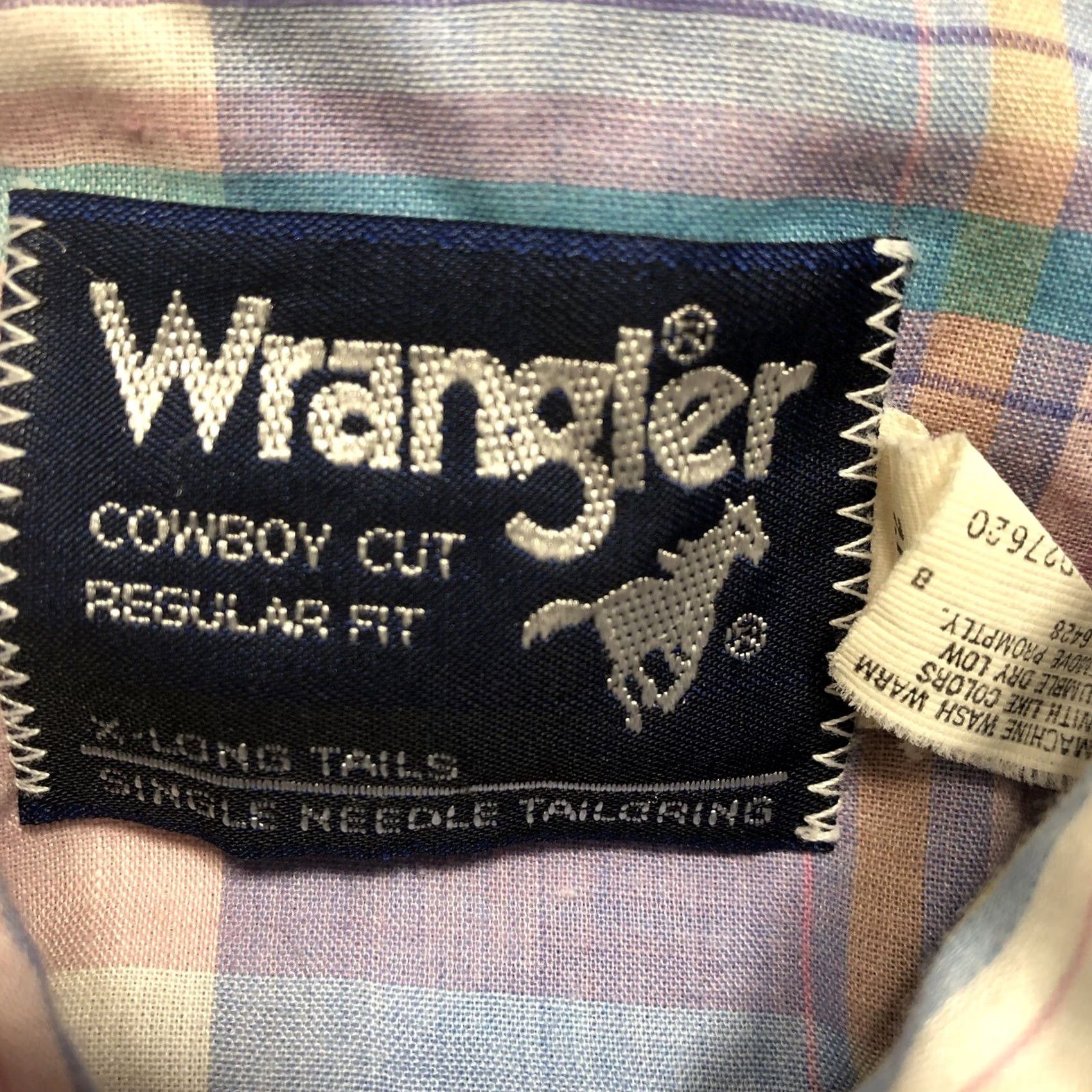 Wrangler VINTAGE Wrangler Pearl Snap Shirt Men 16.5 X Long Tails Reg Fit Plaid Pink Cowboy Western Size US XL / EU 56 / 4 - 3 Thumbnail