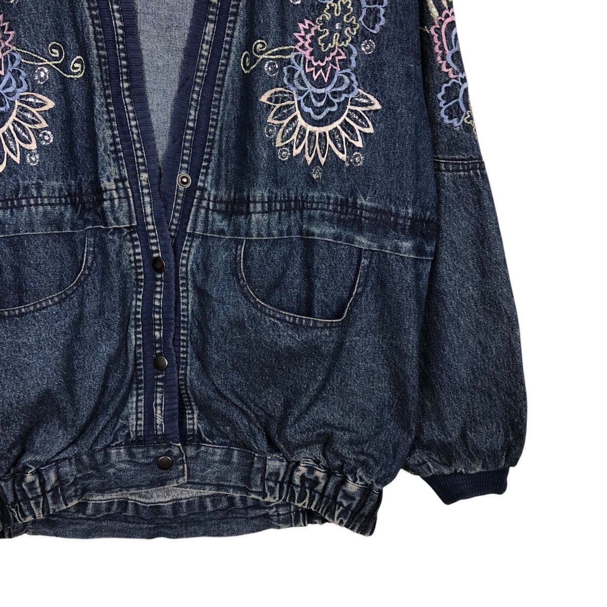 Vintage 📌Vintage Denim Cardigan Bomber Jacket Unknown Brand Japan Size US M / EU 48-50 / 2 - 6 Thumbnail