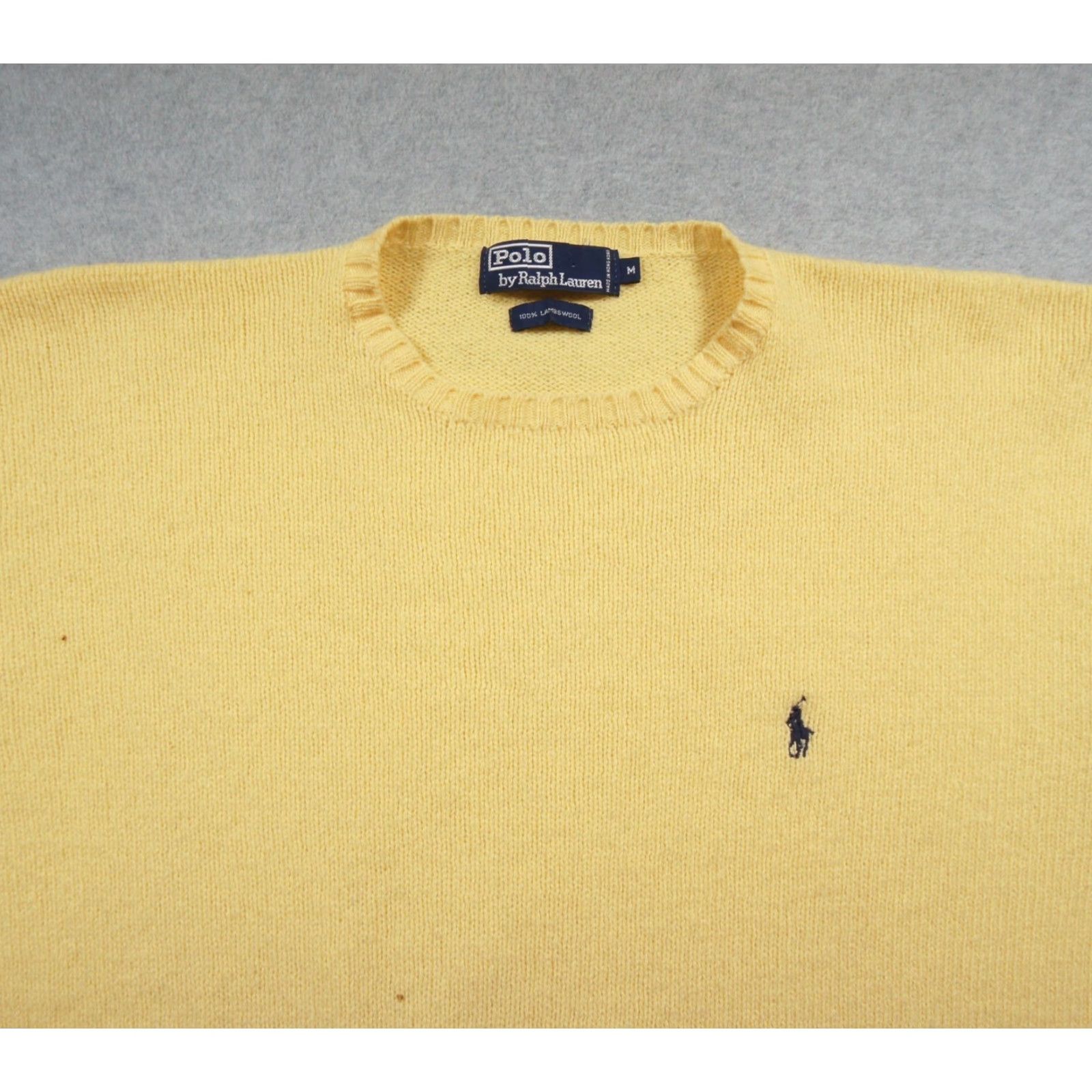 Polo Ralph Lauren VINTAGE Polo Ralph Lauren Sweater Mens M Yellow Knit Wool Oversized Size US M / EU 48-50 / 2 - 2 Thumbnail