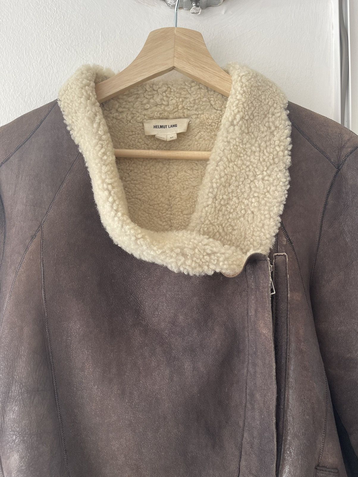 Helmut Lang Helmut Lang FW 2012 leather shearling jacket Size S / US 4 / IT 40 - 3 Thumbnail