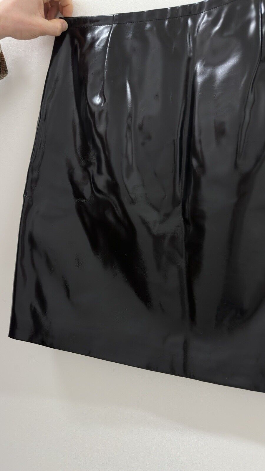 Prada Prada Vinyl Trapezoid A-Line Skirt Black Size 44 Size 30" / US 8 / IT 44 - 12 Thumbnail