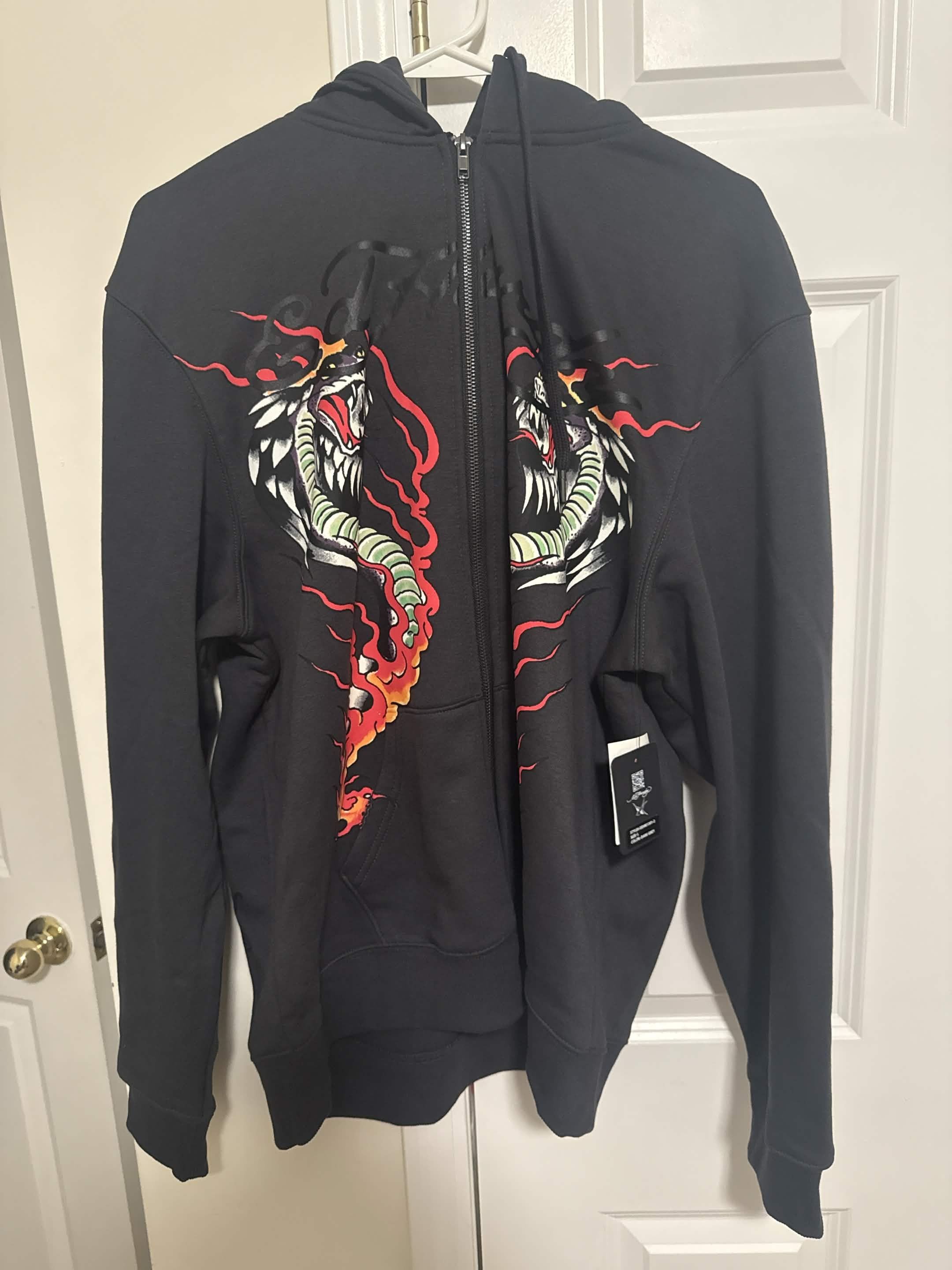 Ed Hardy Ed Hardy Dragon Graphic Charcoal Full Zip Hoodie L Size US L / EU 52-54 / 3 - 1 Thumbnail