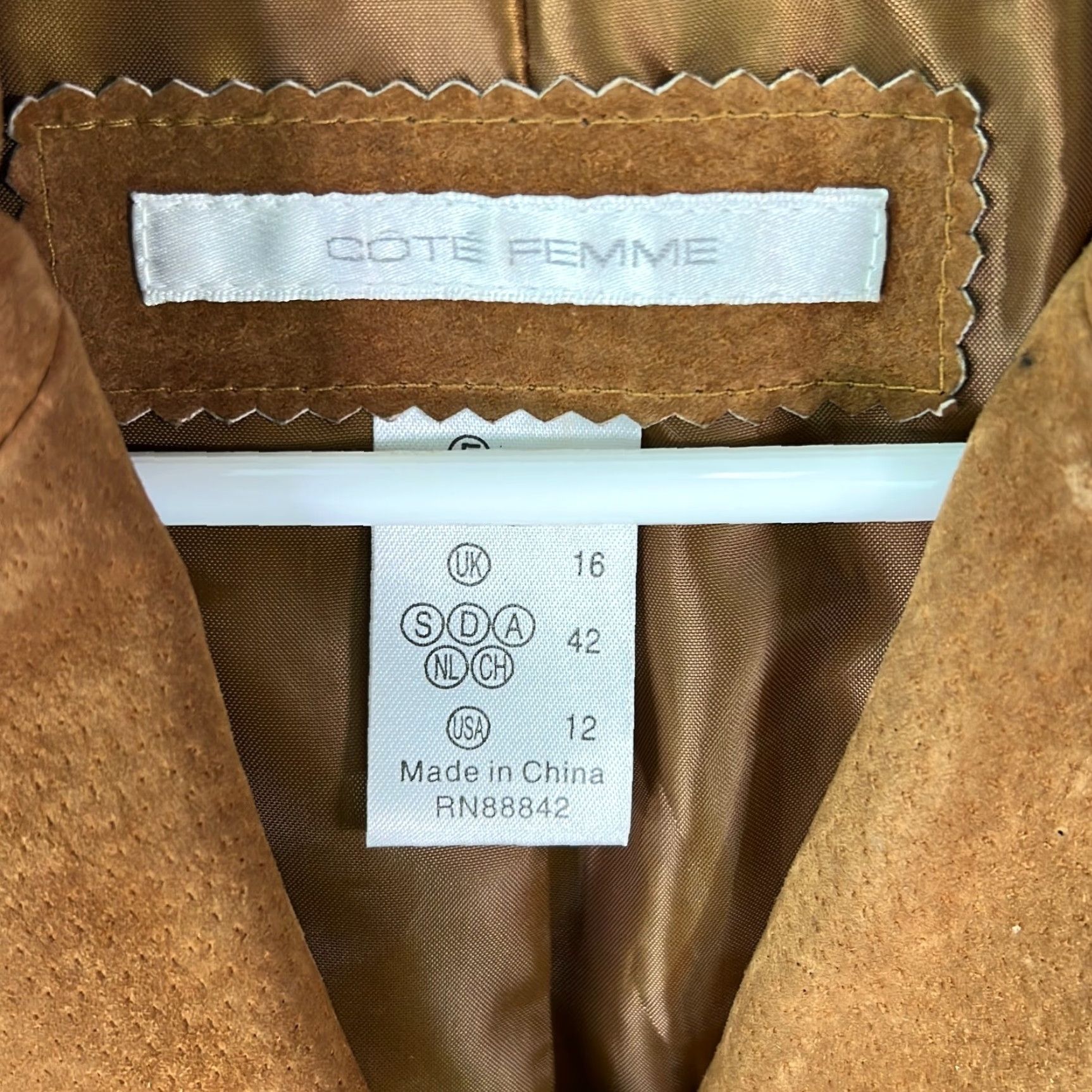 Vintage VINTAGE Cote Femme Brown Pigskin Mid-Length Jacket Size 12 Women Long Sleeve Classic Casual Buttons Size XL / US 12-14 / IT 48-50 - 4 Thumbnail