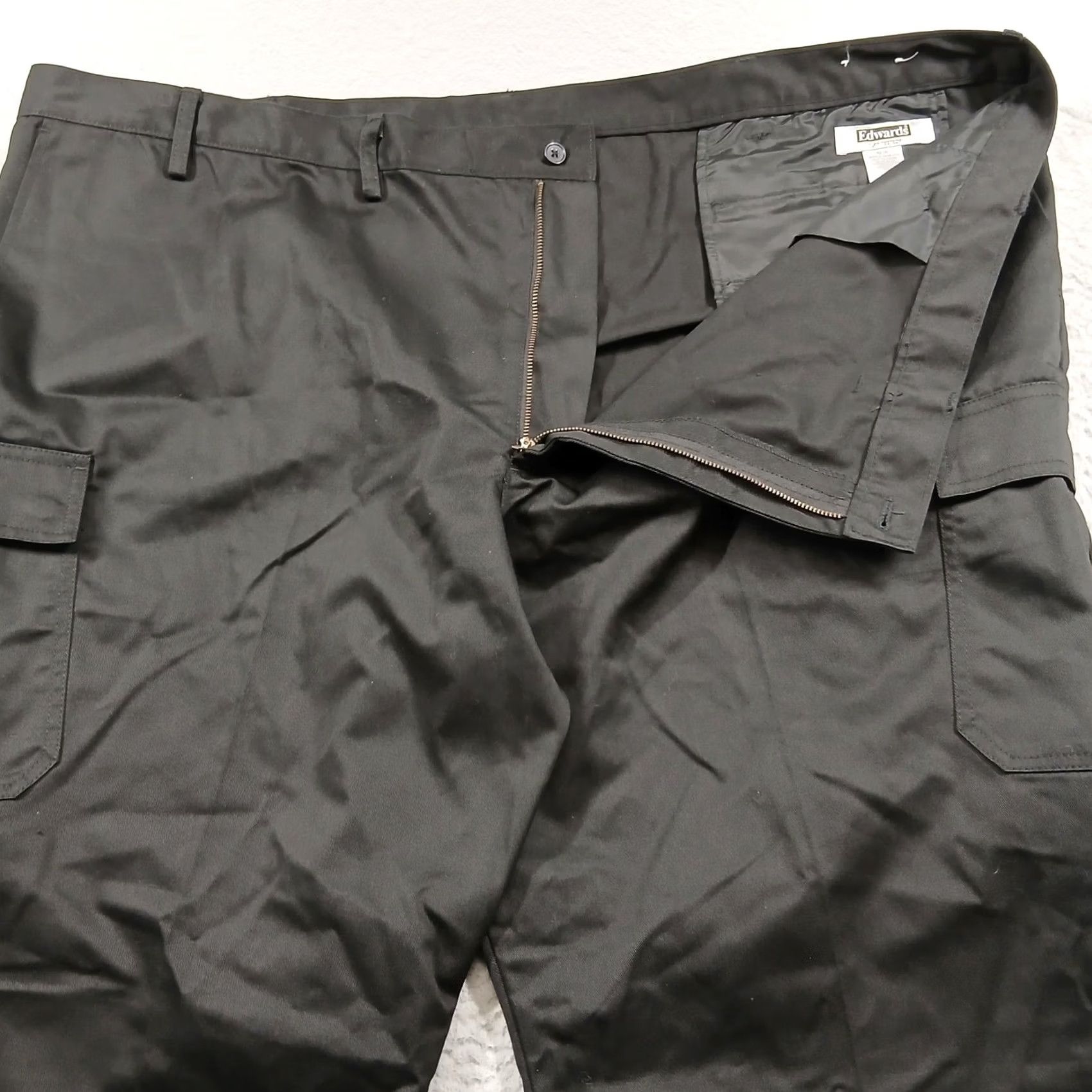 Vintage VINTAGE? Edwards Tuff-Tested Men's Utility Chino Cargo Pants Black NWT 52x34 Crew? Size US 36 / EU 52 - 7 Thumbnail