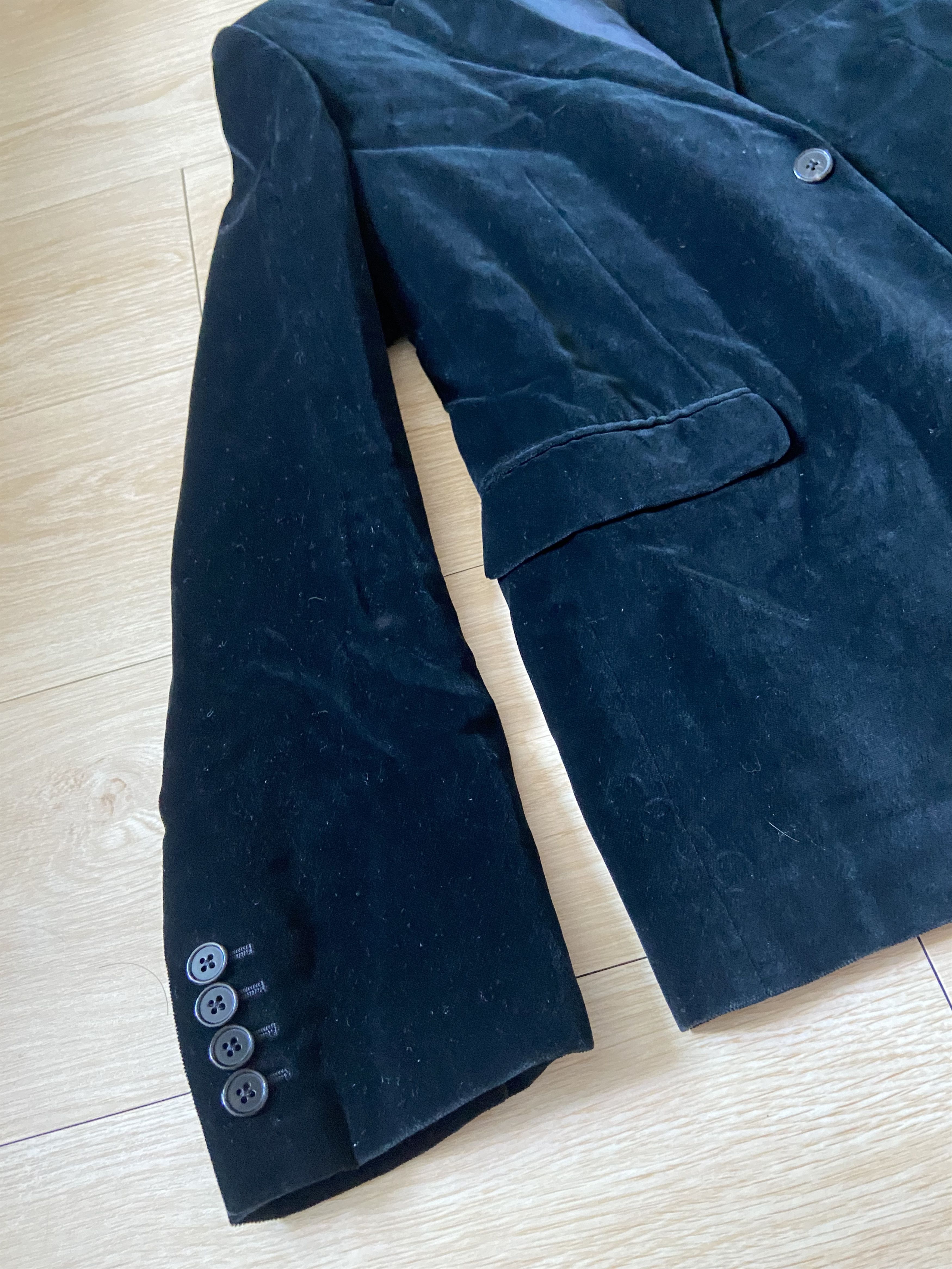 Hedi Slimane × Saint Laurent Paris 56 saint laurent ss15 Black Velvet blazer jacket suit Size 54L - 3 Thumbnail