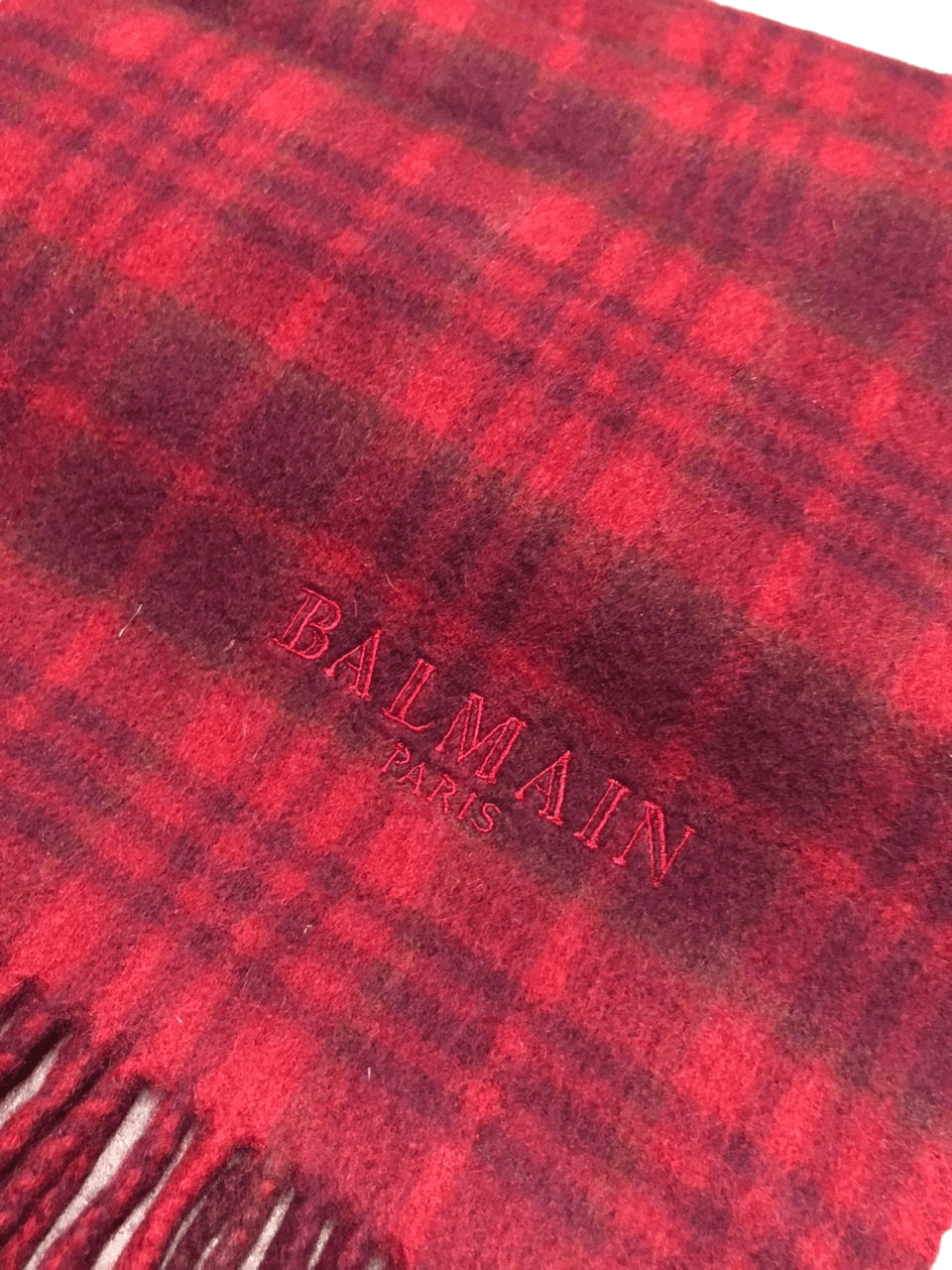 Balmain Balmain Paris Red Tartan Scarf Muffler Neckwear Size ONE SIZE - 5 Thumbnail