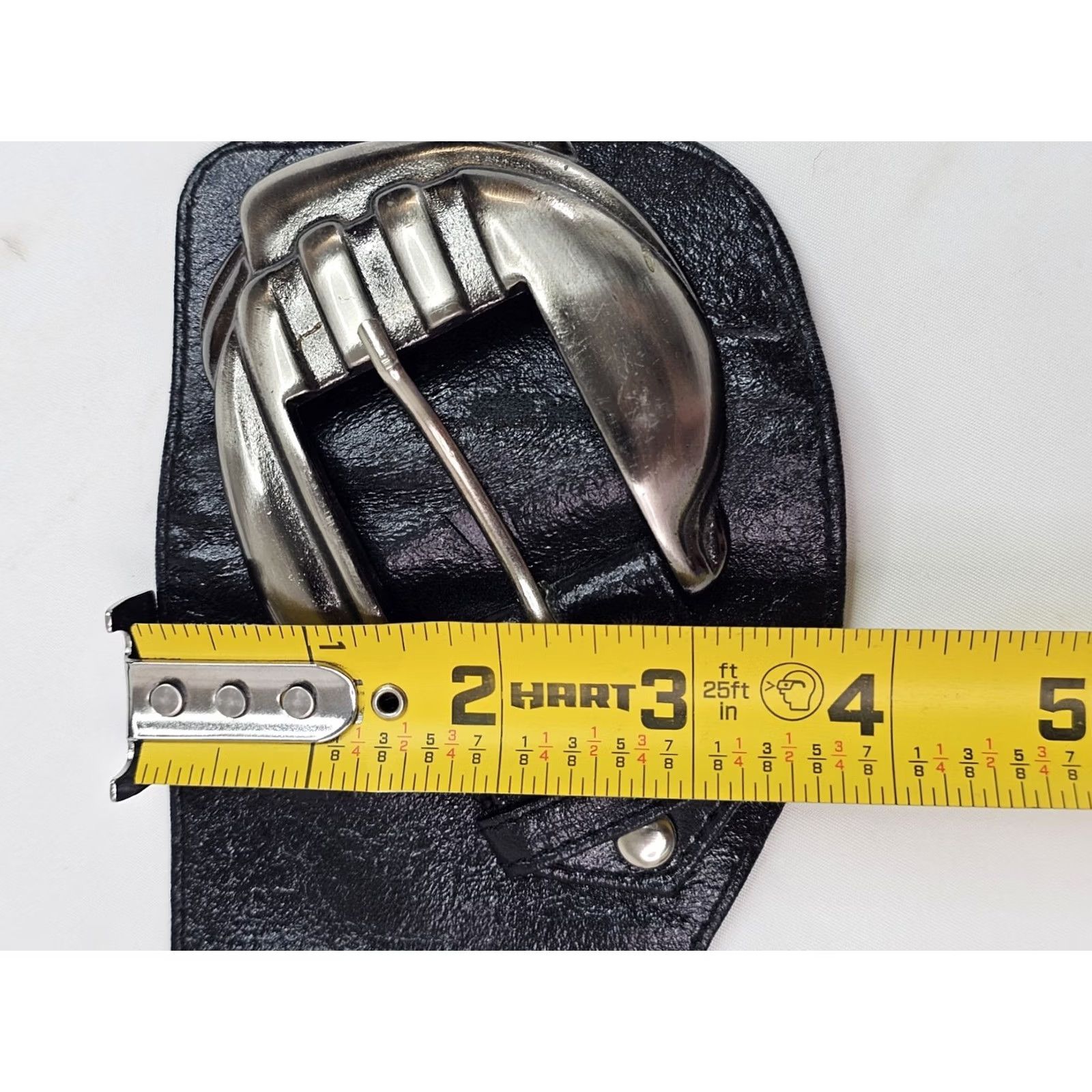 Vintage Vtg Alamo Belt Roller Buckle Black ML Size 31"–37" Womens Faux Leather Studded Floral Stamped Classic 90s Style Size ONE SIZE - 4 Thumbnail