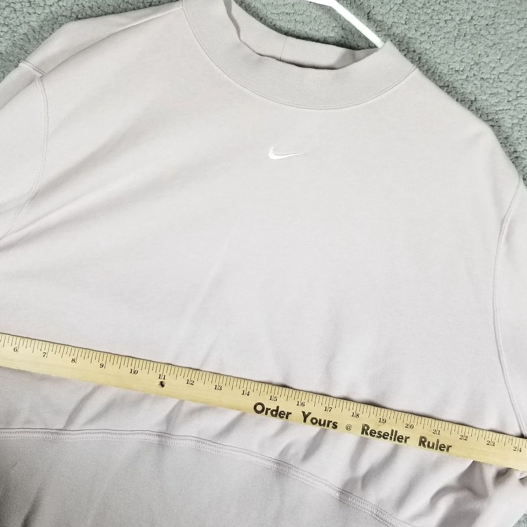 Nike VINTAGE Nike Women's Cotton Fleece Pullover Cropped Sweatshirt Crew Neck Long Sleeve Ivory Activewear Gym 2X Size XXL / US 16-18 / IT 52-54 - 6 Thumbnail