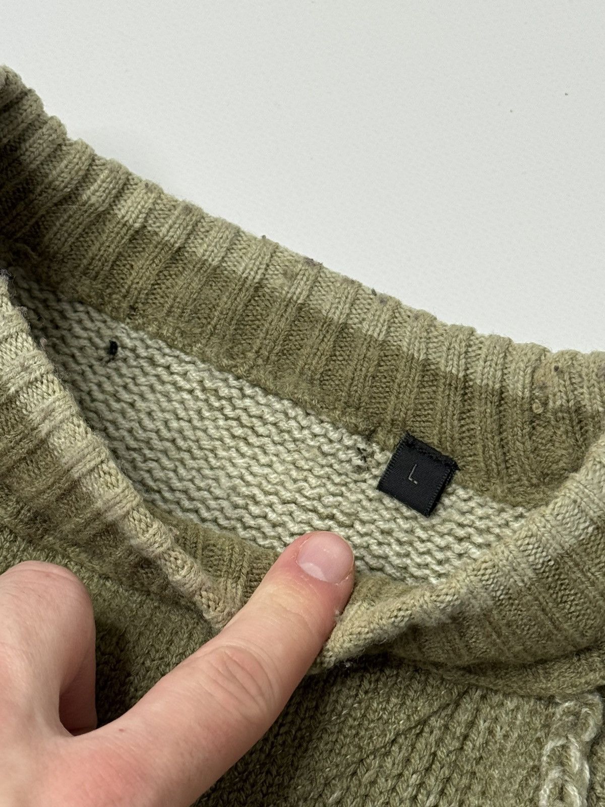 Vintage Vintage avant garde khaki knit y2k + if6was9 lgb retro skate Size US L / EU 52-54 / 3 - 3 Thumbnail