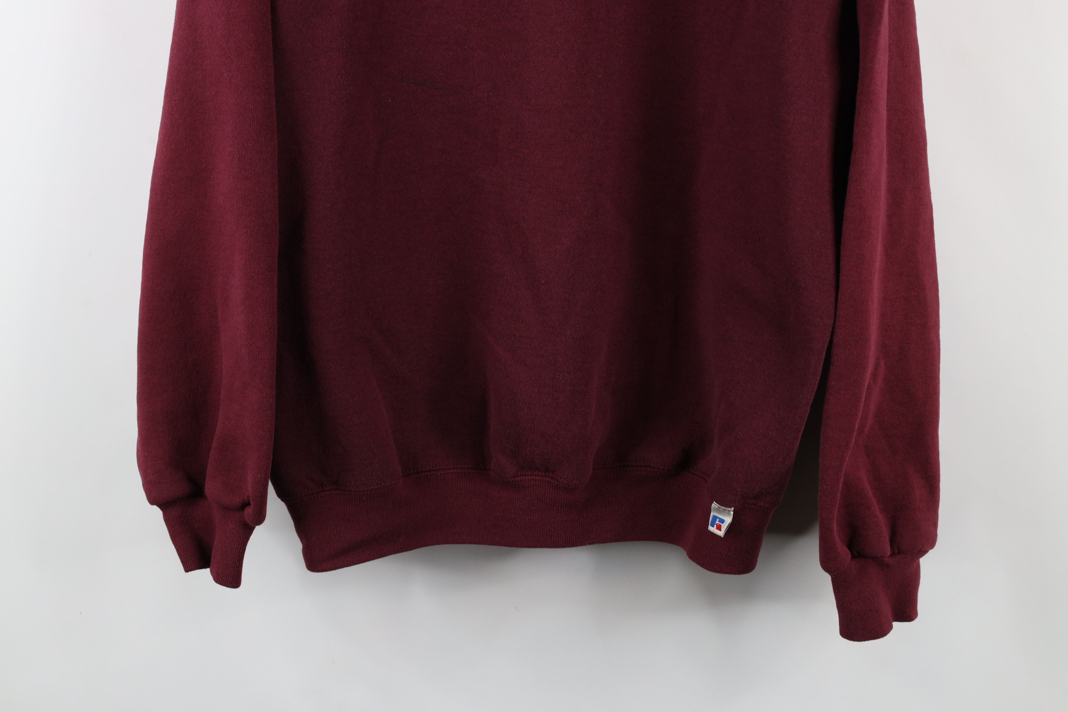 Russell Athletic × Vintage Vintage 90s Russell Athletic Blank Crewneck Sweatshirt Red Size US XL / EU 56 / 4 - 3 Thumbnail