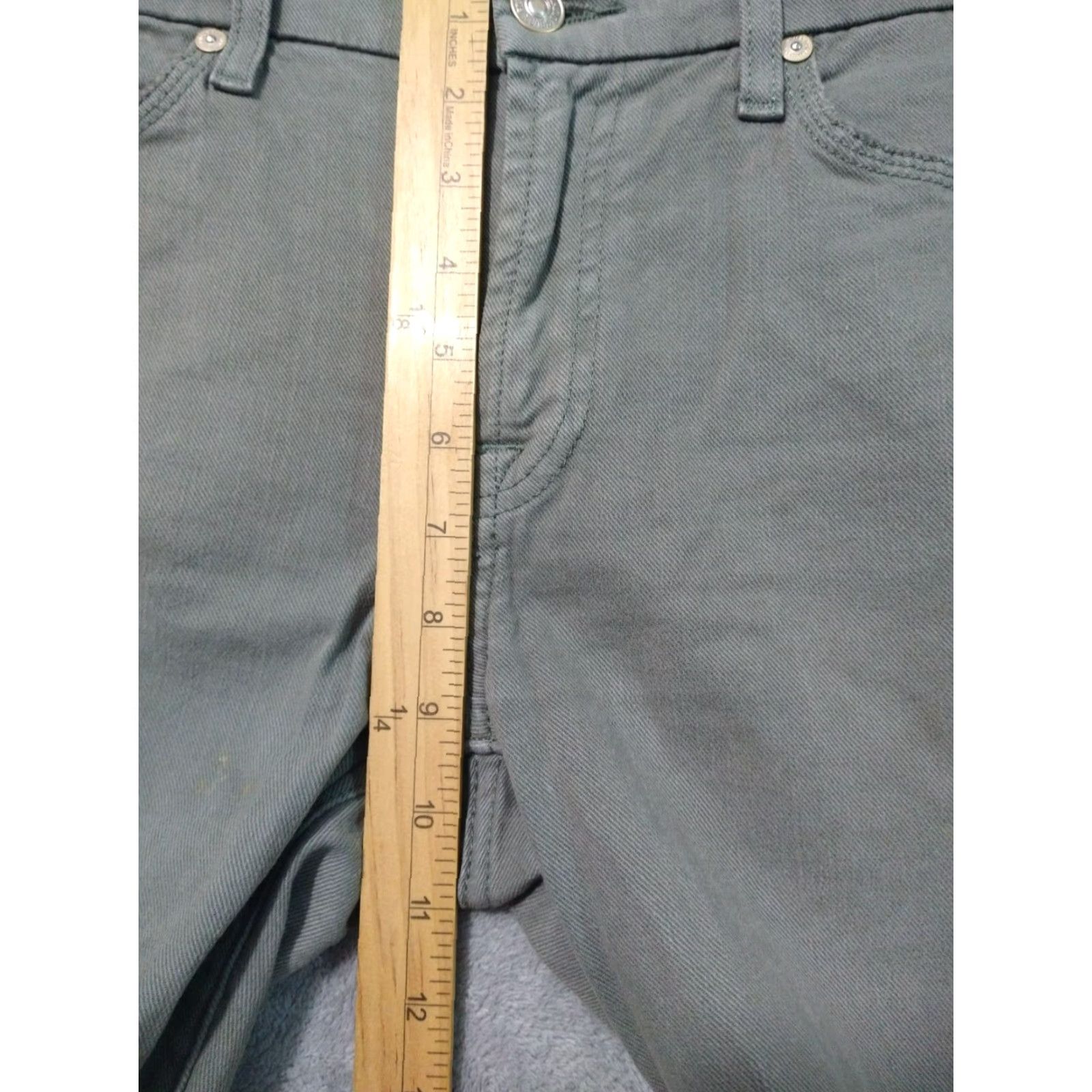7 For All Mankind 7 For All Mankind Jeans Womens 29 Green Straight Leg Ankle Stretch Distressed Vintage No Size 29" - 4 Thumbnail