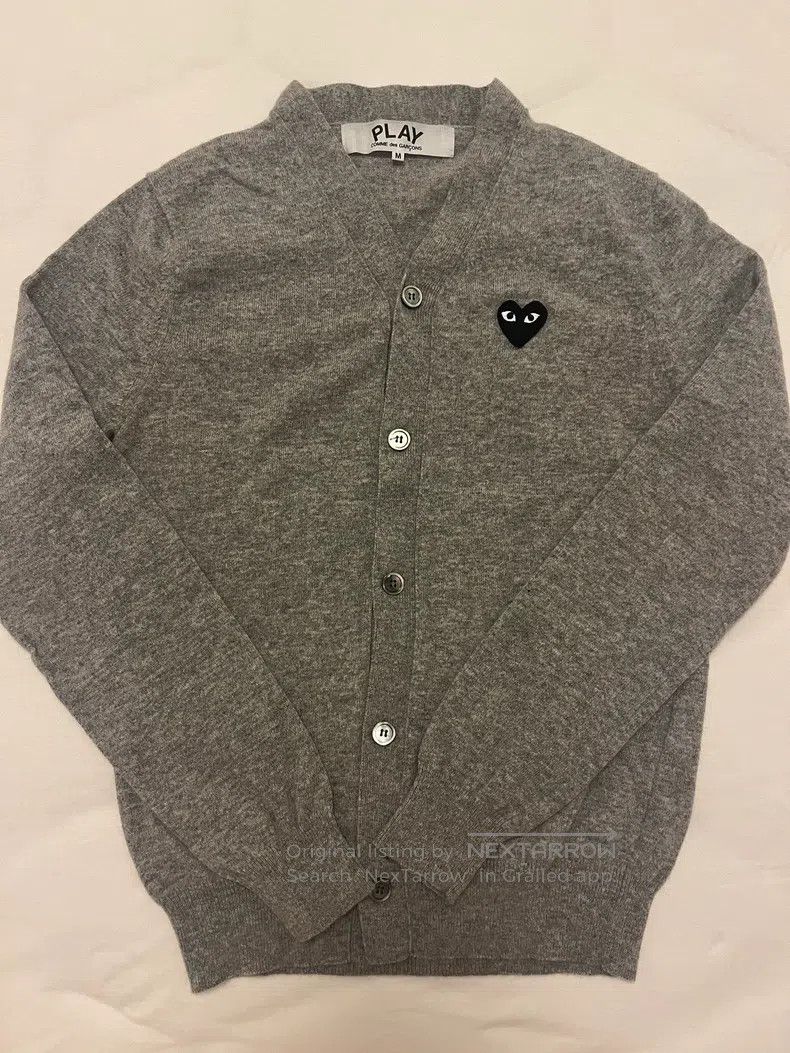 Comme des Garcons Comme Des Garcons Gray Black Love Heart Wool Knit Cardigan Size M / US 6-8 / IT 42-44 - 4 Thumbnail