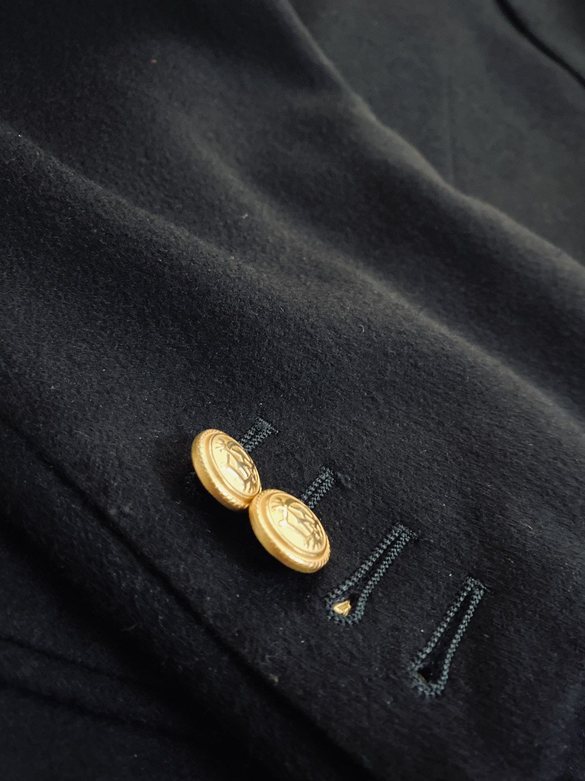 Alfred Dunhill Dunhill x Zegna 🇮🇹 Navy Cashmere Felt Brass Button Blazer 46L Size 46L - 5 Thumbnail