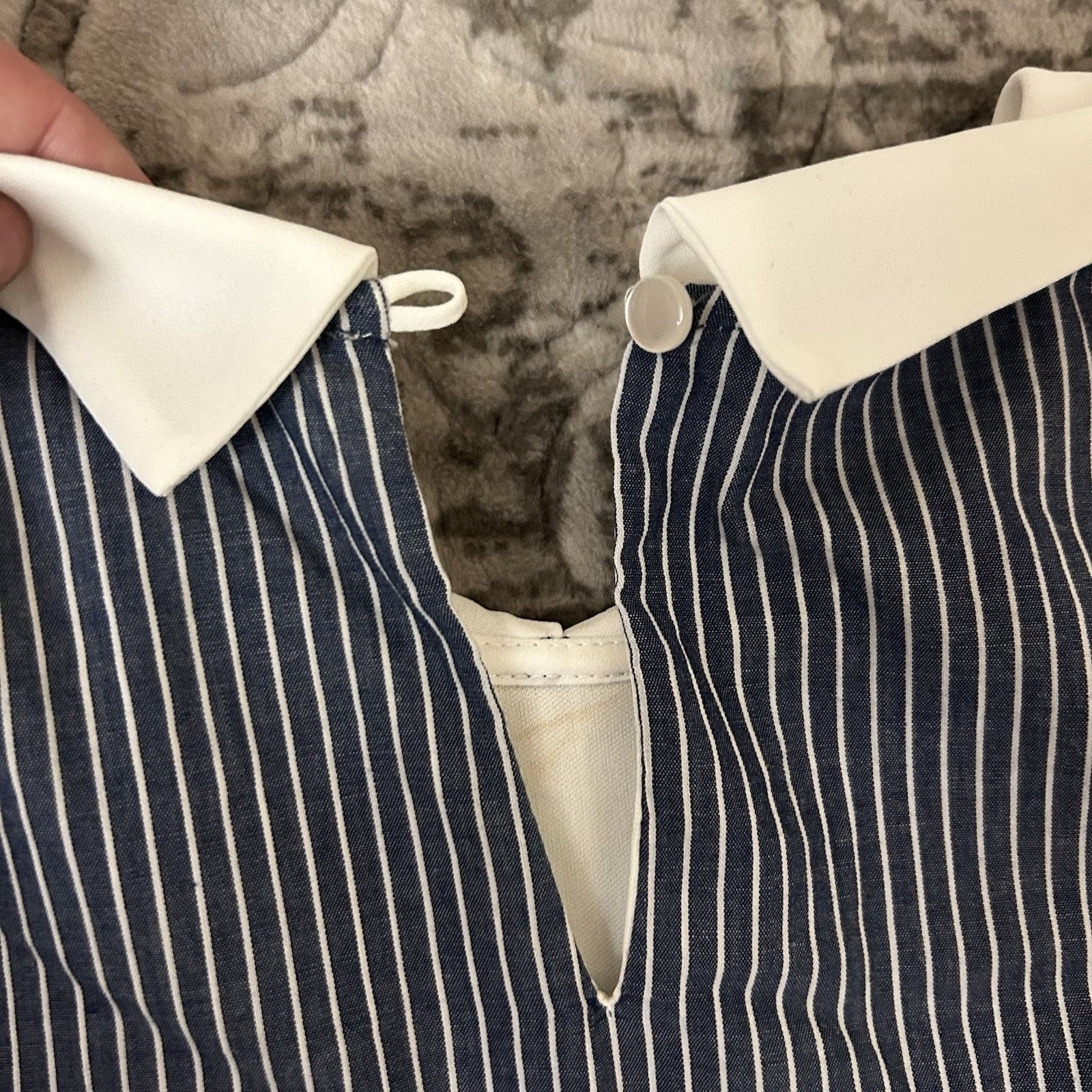 Other Monteau Los Angeles Women's White and Blue Dress Size Large Size L / US 10 / IT 46 - 10 Thumbnail