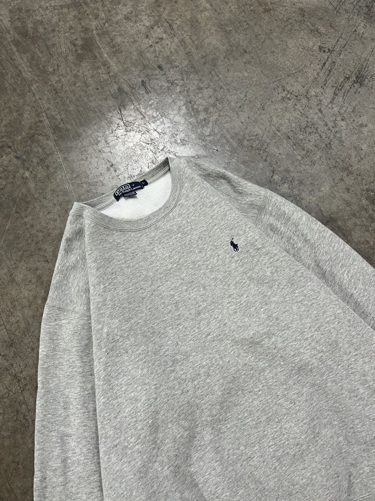 Polo Ralph Lauren × Vintage Polo Ralph Lauren vintage Heather grey crewneck preppy hype Size US L / EU 52-54 / 3 - 4 Thumbnail