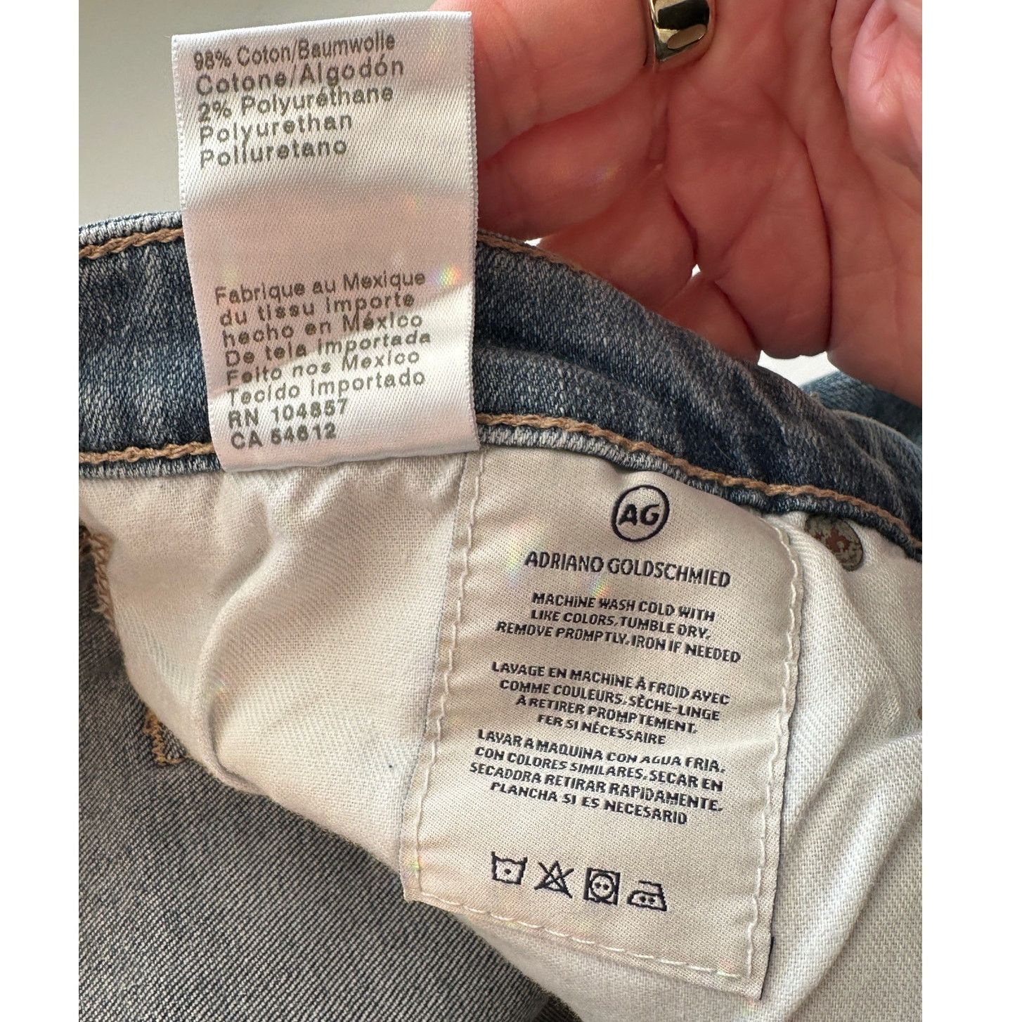 AG Adriano Goldschmied AG Prima Ankle Cigarette Jeans Muted Medium Wash Raw Hem 32R Size 32" / US 10 / IT 46 - 9 Thumbnail
