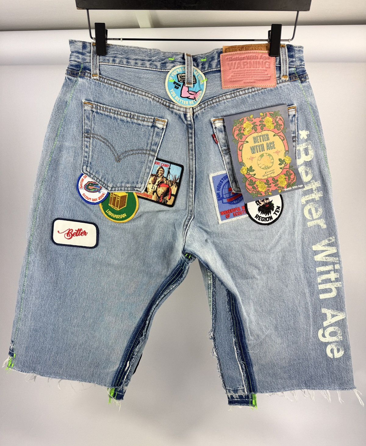 Better With Age GENTLEMENT’S TRIPLE WIDE LONG DENIM SHORTS Size US 32 / EU 48 - 2 Thumbnail