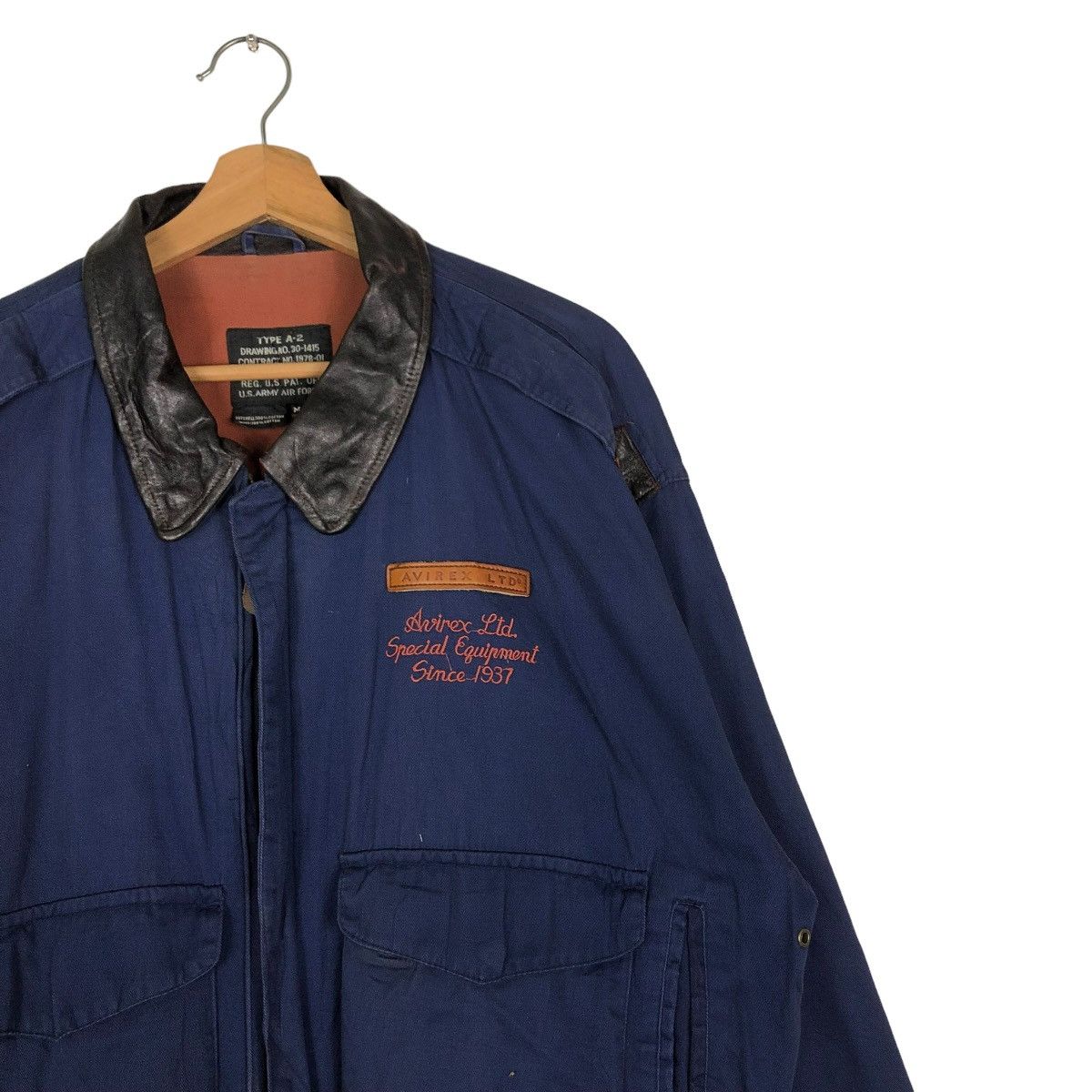Avirex 🔥VTG 80’s BRIEFING TIME AVIREX BOMBER JACKET LEATHER COLLAR Size US M / EU 48-50 / 2 - 9 Thumbnail