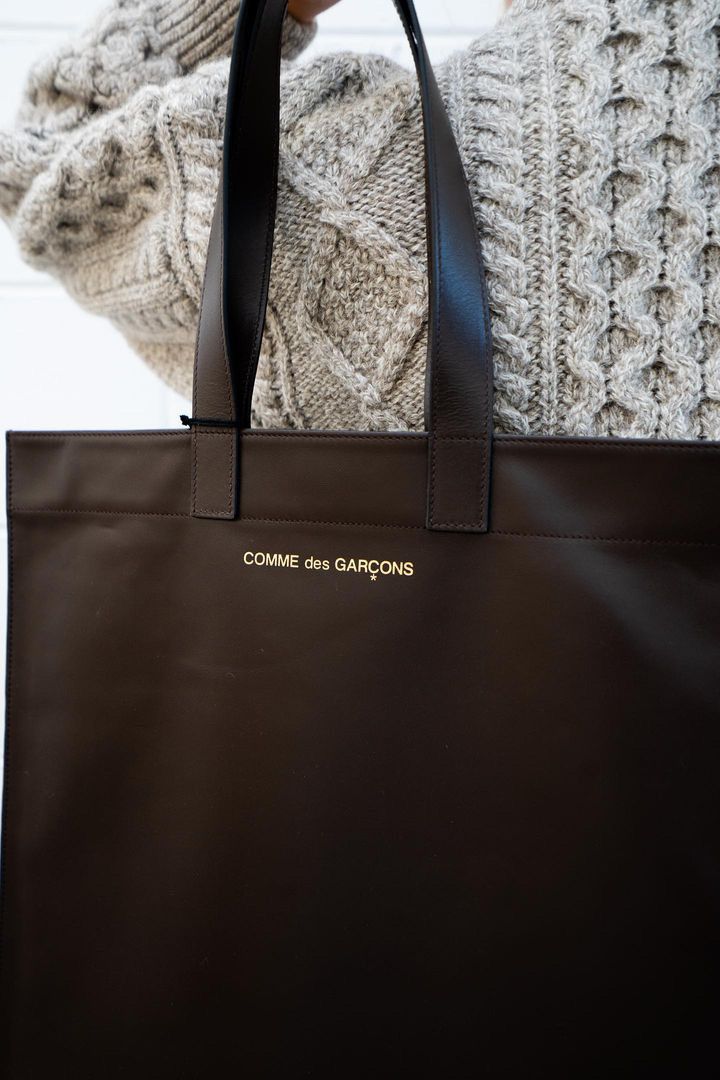 Comme des Garcons × Comme des Garcons PLAY Comme Des Garçons Leather Tote Bag Size ONE SIZE - 4 Thumbnail