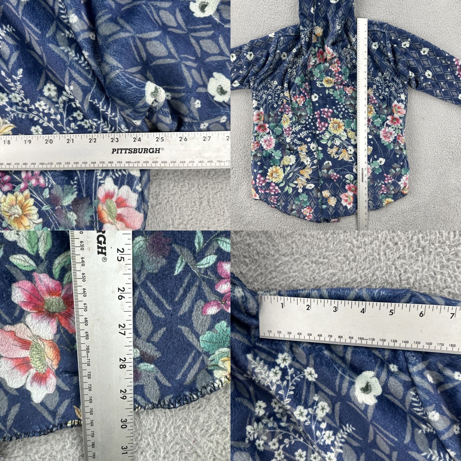 Johnny Was Johnny Was Womens Medium Blue Floral Biya Sherpa Fleece Jacket Pockets Jacket Kimono Floral Blue Pockets Womens M Size M / US 6-8 / IT 42-44 - 8 Thumbnail