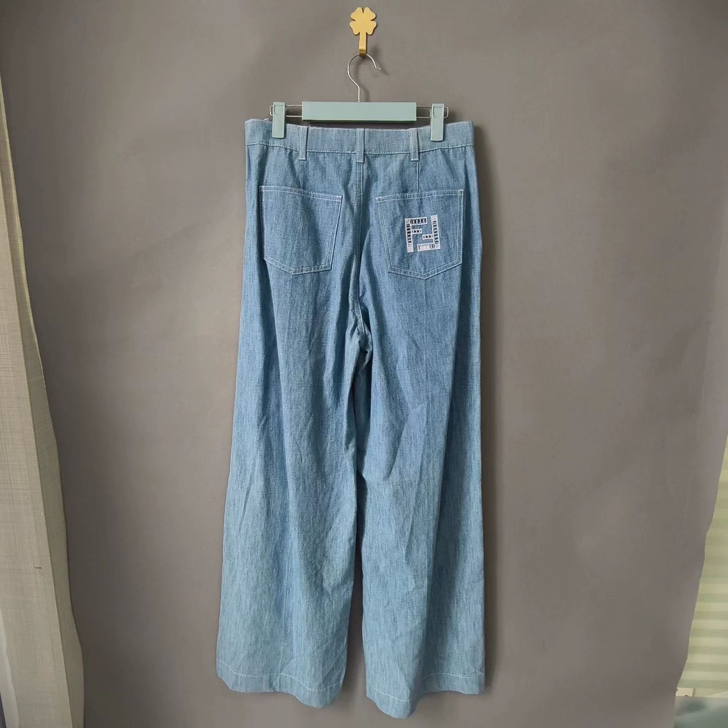 Fendi FENDI Double F Logo Wide Leg Jeans 40 Size 28" / US 6 / IT 42 - 2 Thumbnail