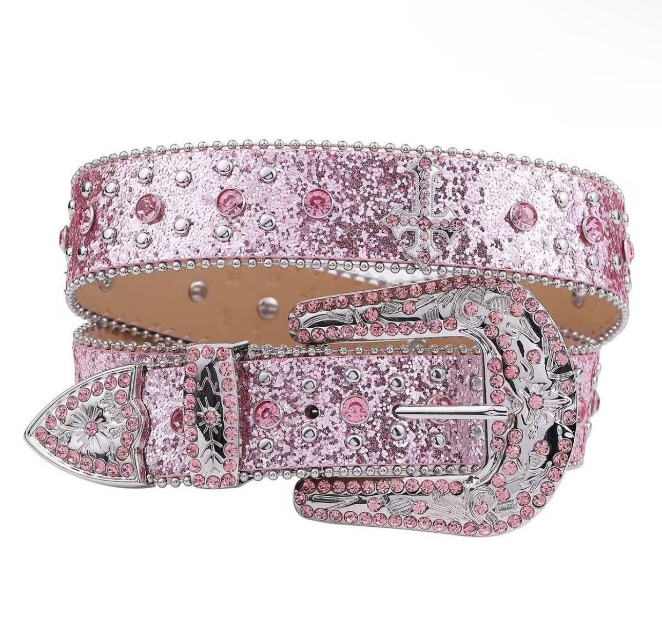 Other Rhinestone Gothic Punk Pink Skulls Cross Belt Size ONE SIZE - 3 Thumbnail