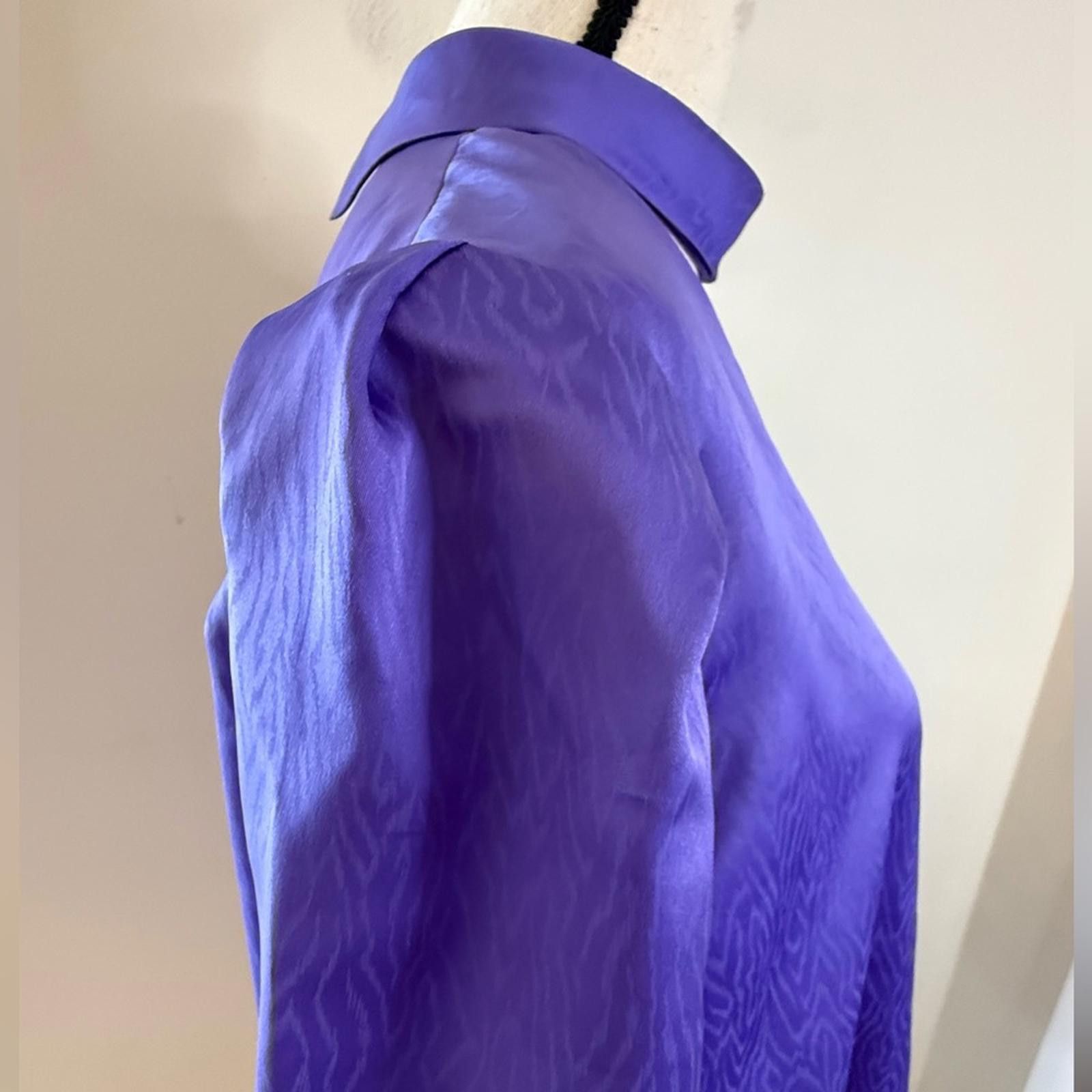 Other Purple dressy top subtle swirled pattern coquette bow SZ 1X Size XL / US 12-14 / IT 48-50 - 4 Thumbnail