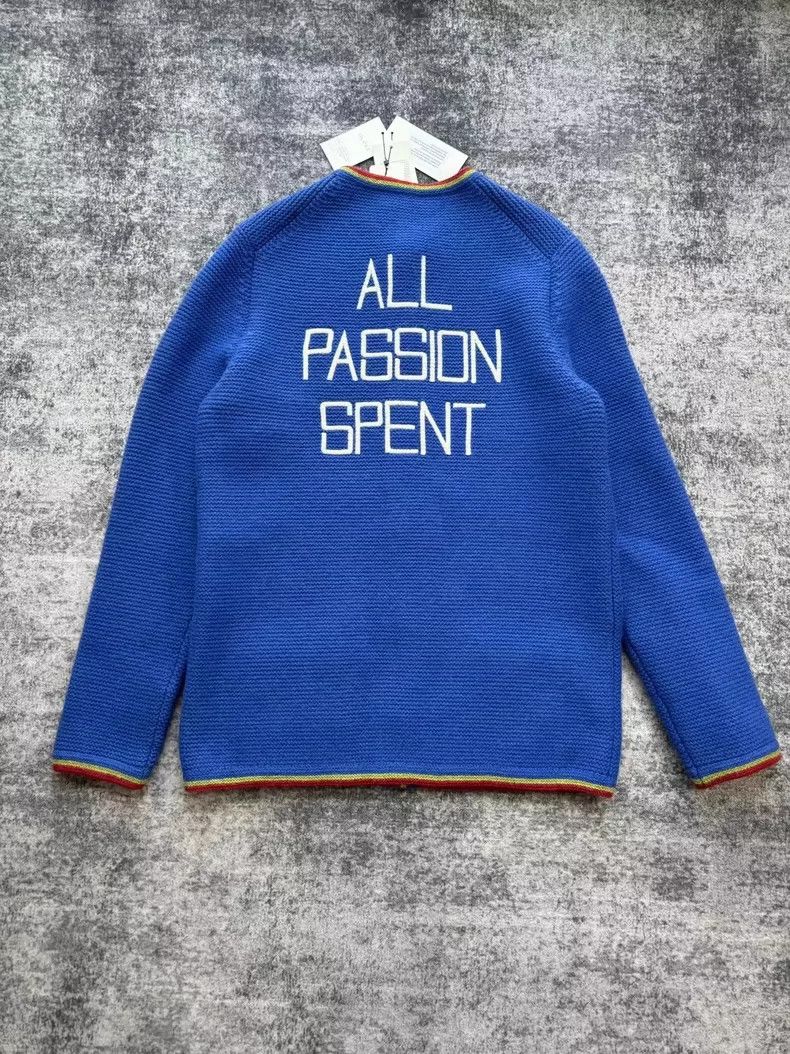 Gucci Gucci Klein Blue College-style Wool Coat Size US M / EU 48-50 / 2 - 2 Thumbnail