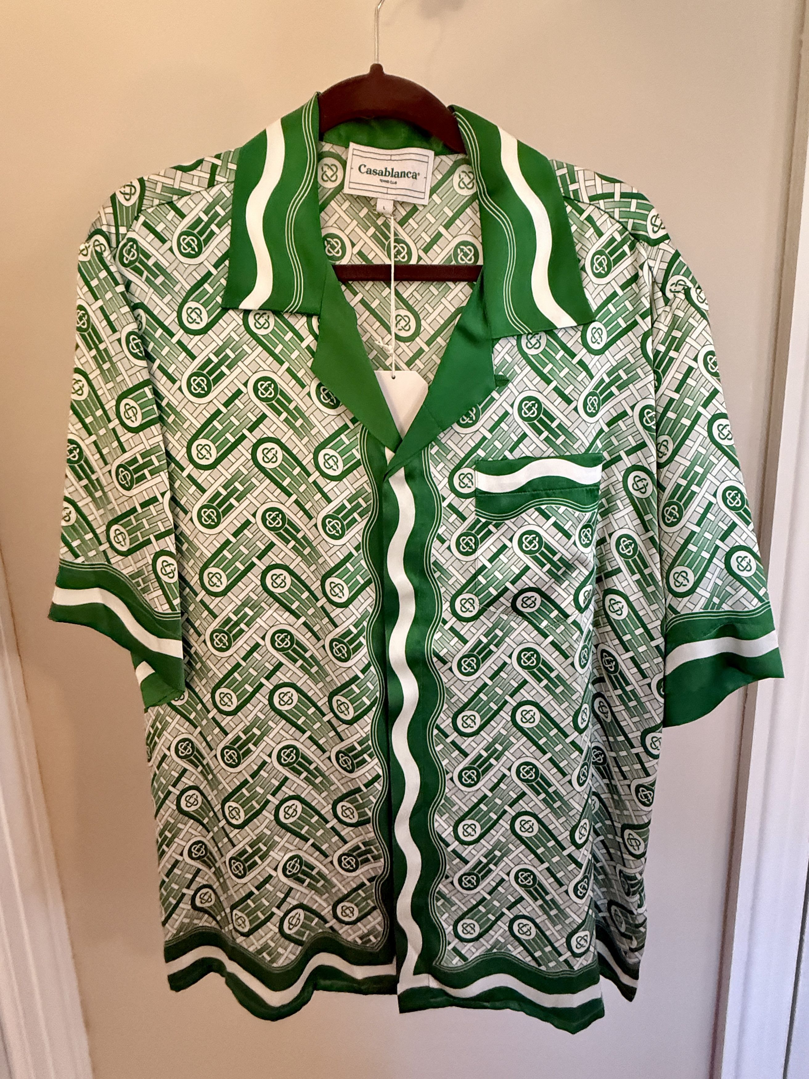 Casablanca Ping Pong Short Sleeve Silk Shirt Size US L / EU 52-54 / 3 - 1 Thumbnail