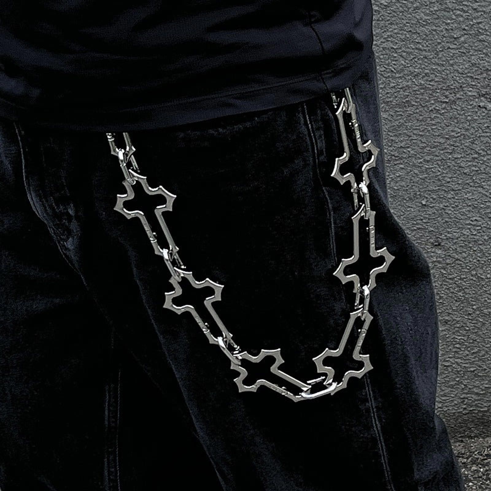Jewelry Silver Cross & Link Metal Chains, Men's Accessory Chains Size ONE SIZE - 4 Thumbnail