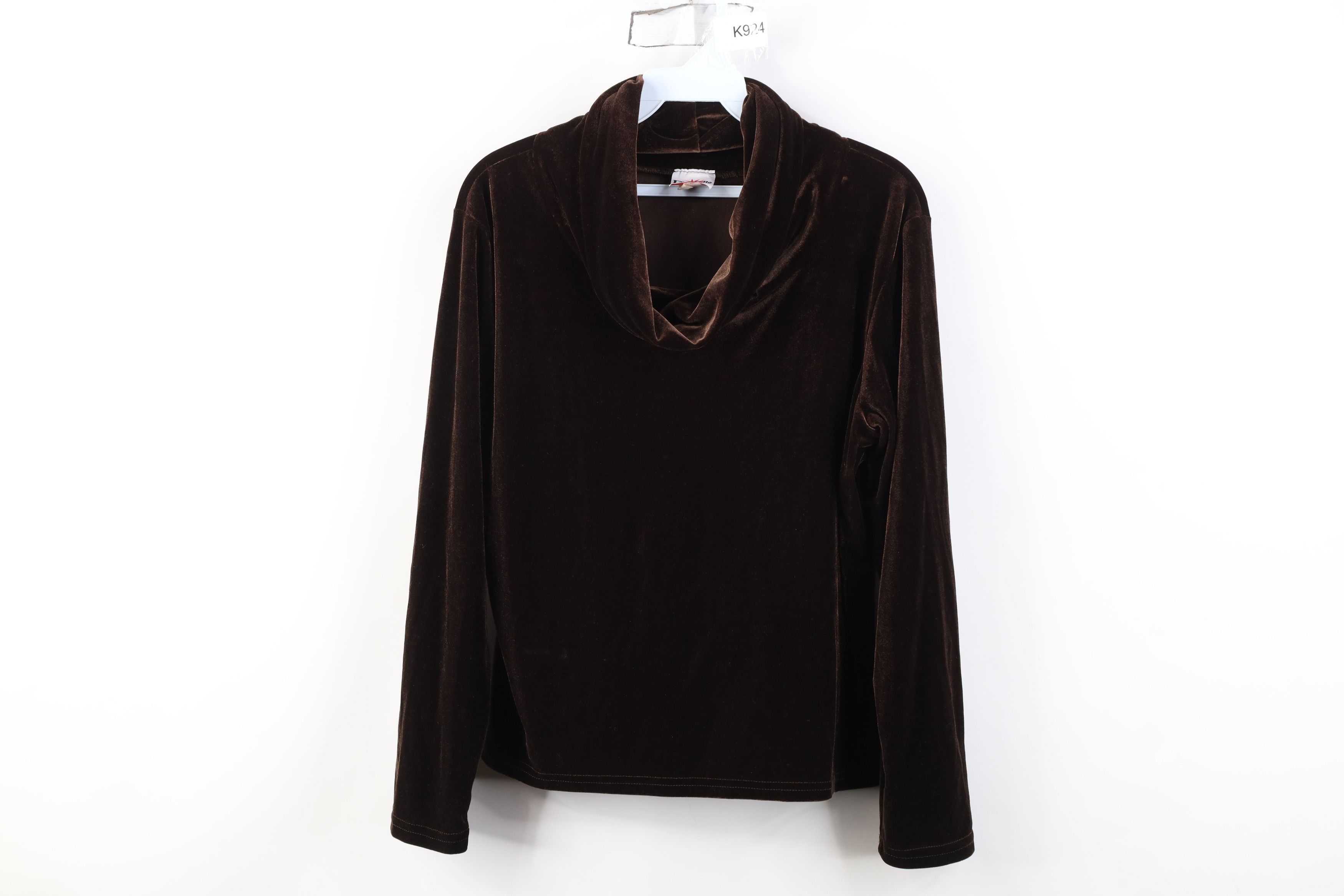 Vintage Vintage 90s Y2K Babydoll Funnel Neck Sweater Brown USA Size XL / US 12-14 / IT 48-50 - 1 Thumbnail