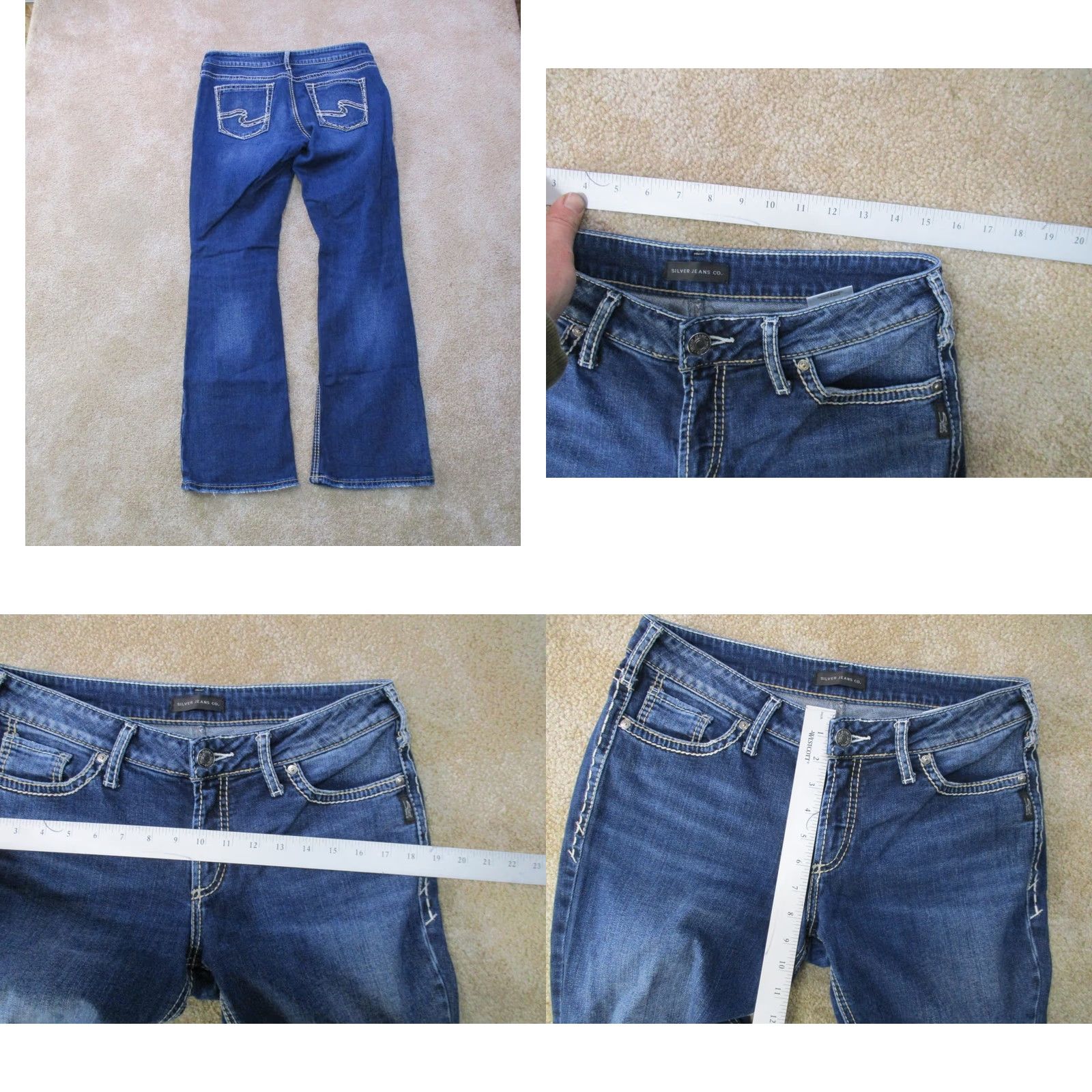 Silver Jeans Co. Silver Jeans Suki Bootcut Jeans Women's 29x31 Blue Denim Stretch Slim 5-Pocket Size 29" - 8 Thumbnail