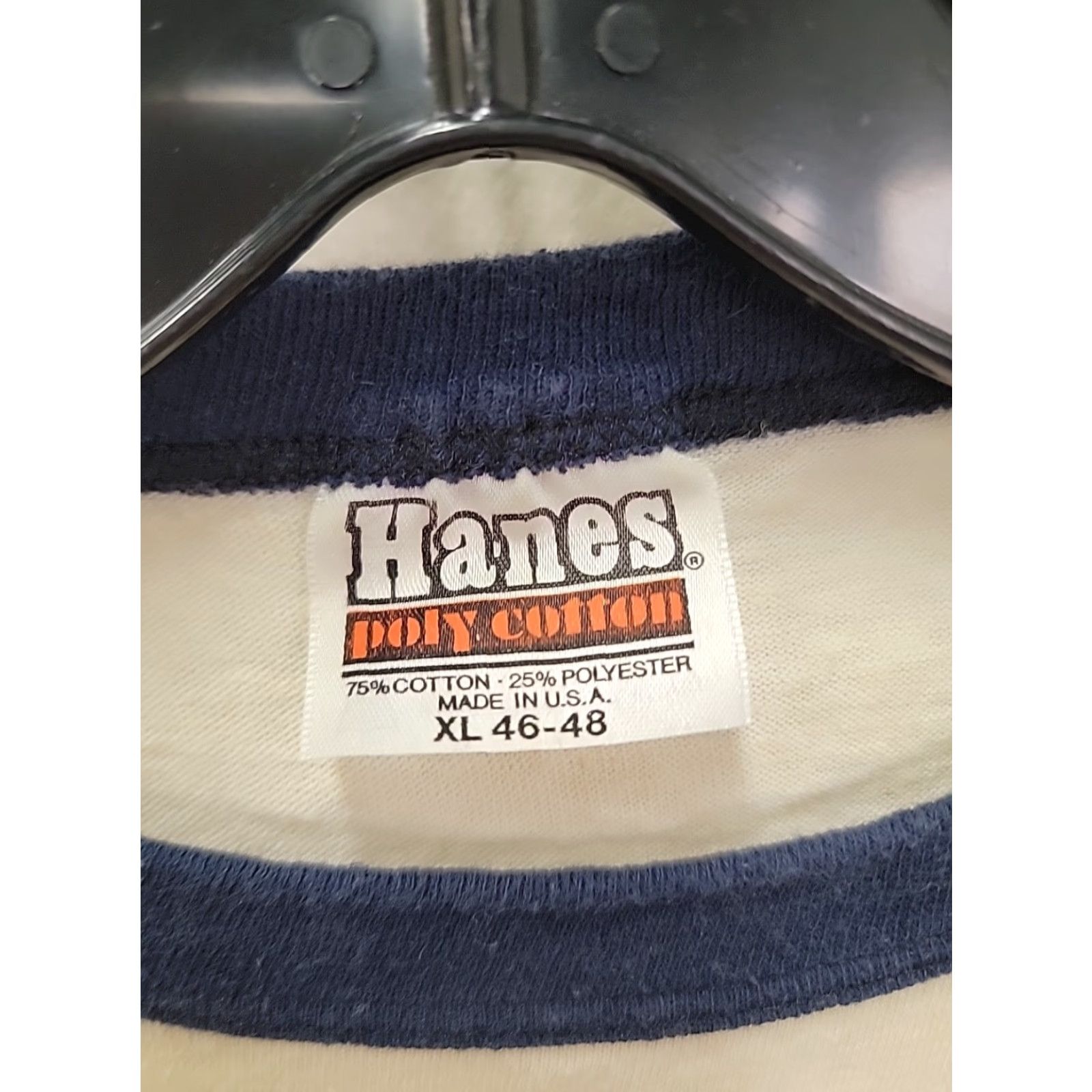 Hanes VINTAGE Bell Atlantic White Ringer T-Shirt Mens L Short Sleeve 80s Size US L / EU 52-54 / 3 - 2 Thumbnail
