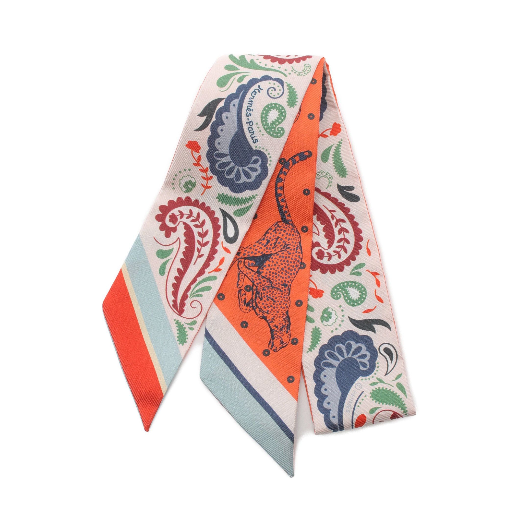 Hermes Hermes Twilly Ribbon Scarf Silk Off White Multicolor Size ONE SIZE - 1 Thumbnail