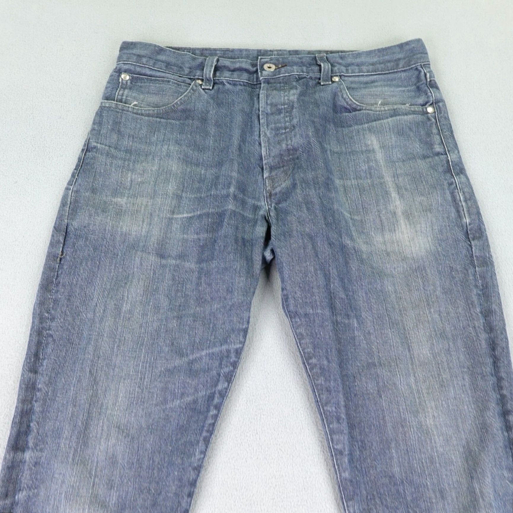 Wallace & Barnes WALLACE & BARNES Jeans Mens 34 Blue Denim Slim Fit Button Fly Pants Size US 34 / EU 50 - 2 Thumbnail